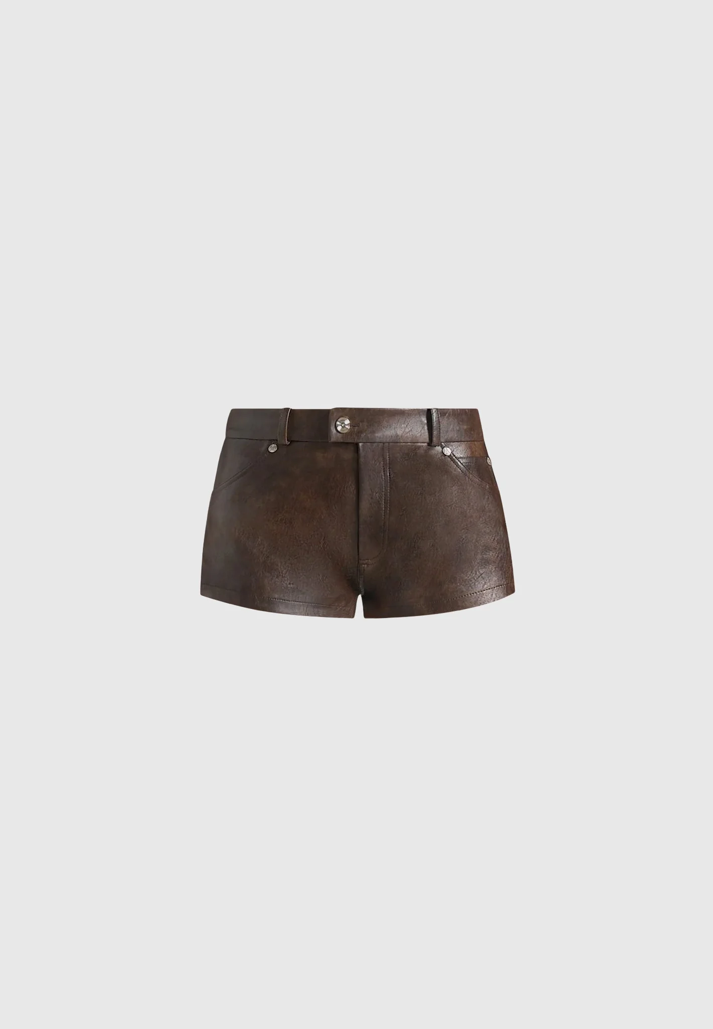 Samia - Vintage Mini Shorts - Brown - Image 6