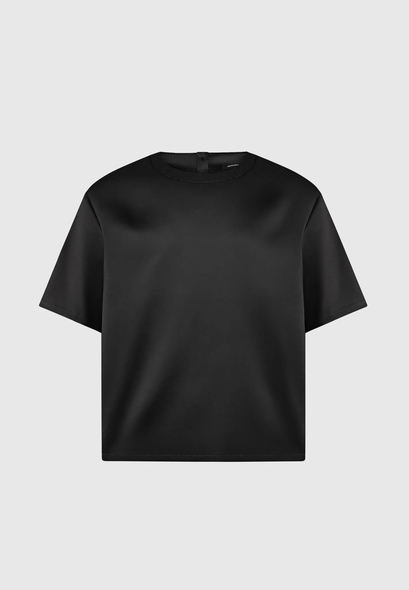 Satin Boxy Fit T-Shirt - Black - Image 3