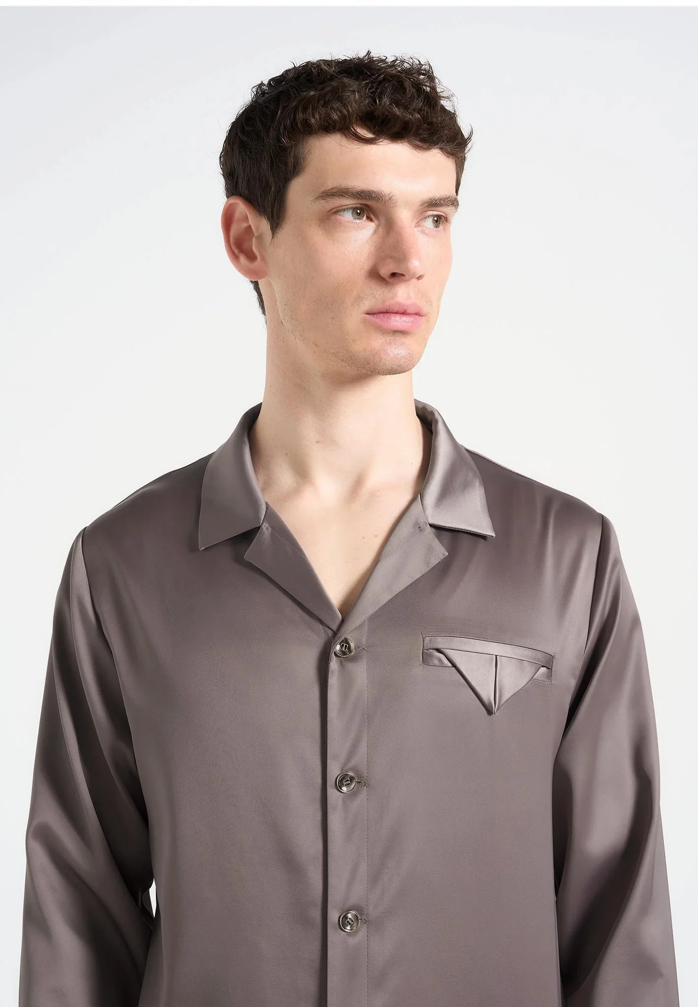 Constant - Satin Overshirt - Taupe - Image 3