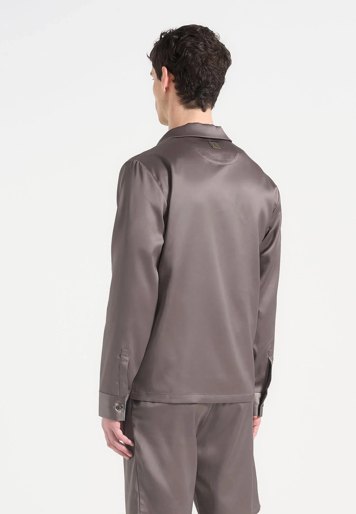 Constant - Satin Overshirt - Taupe - Image 4