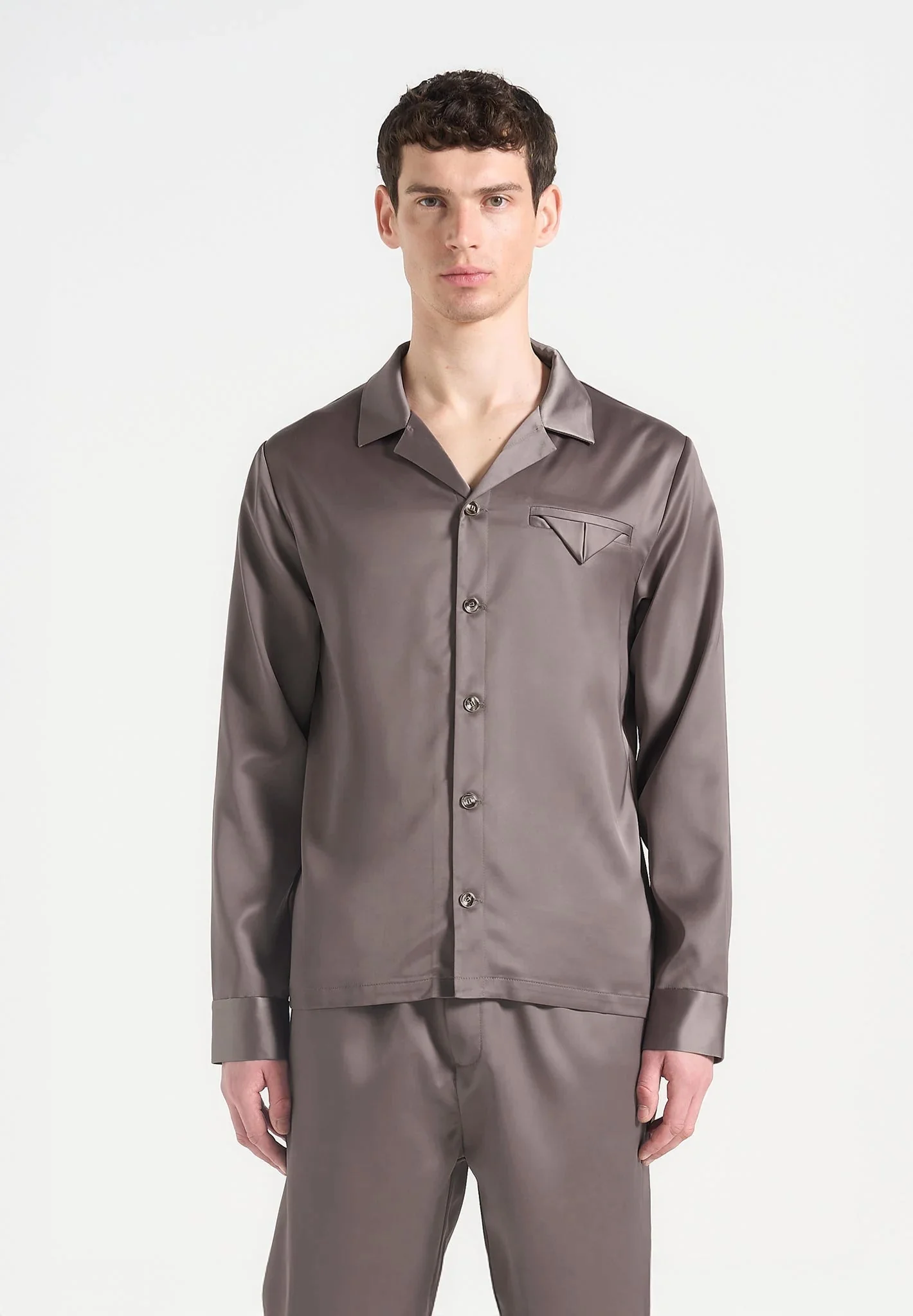 Constant - Satin Overshirt - Taupe - Image 5
