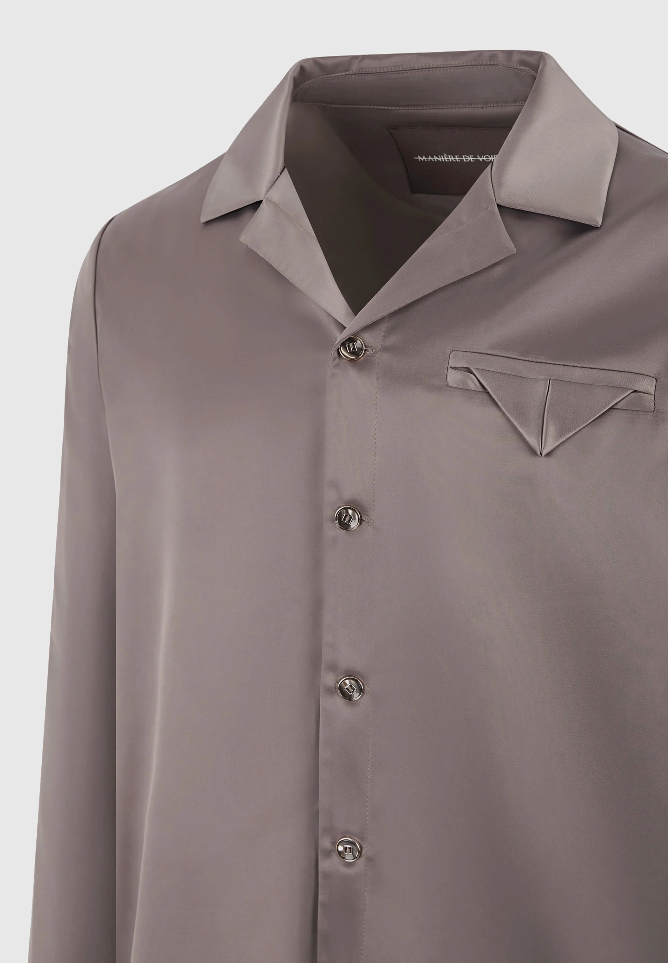 Constant - Satin Overshirt - Taupe - Image 7