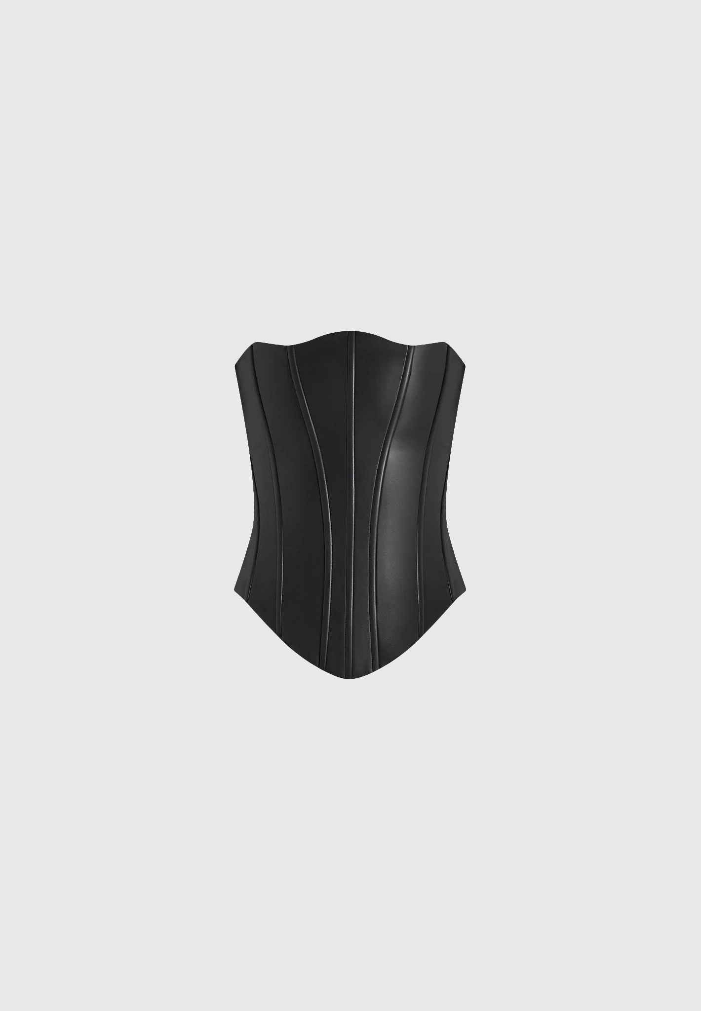 Scarlett - Leather Lace Up Corset - Black - Image 9