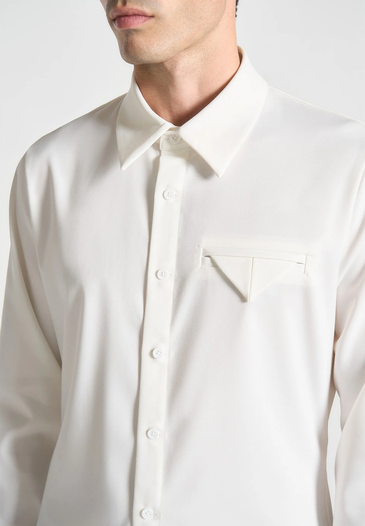 Tom - Slim Fit Tailored Stretch Dress Shirt - White - Image 3