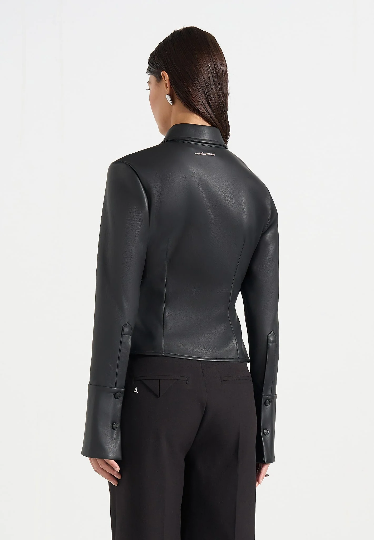 Sonia - Leather Cinch Shirt - Black - Image 5