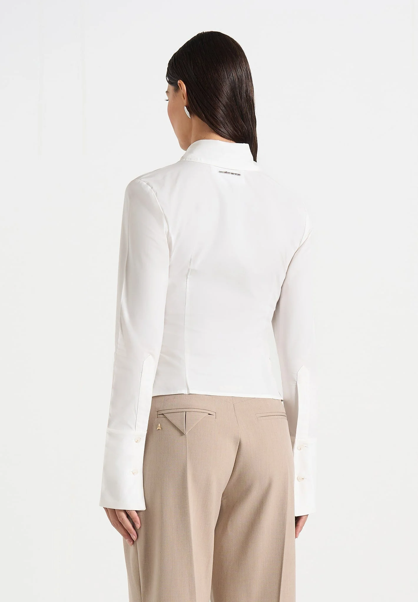 Sonia - Tailored Cotton Cinch Shirt - Off White - Image 4