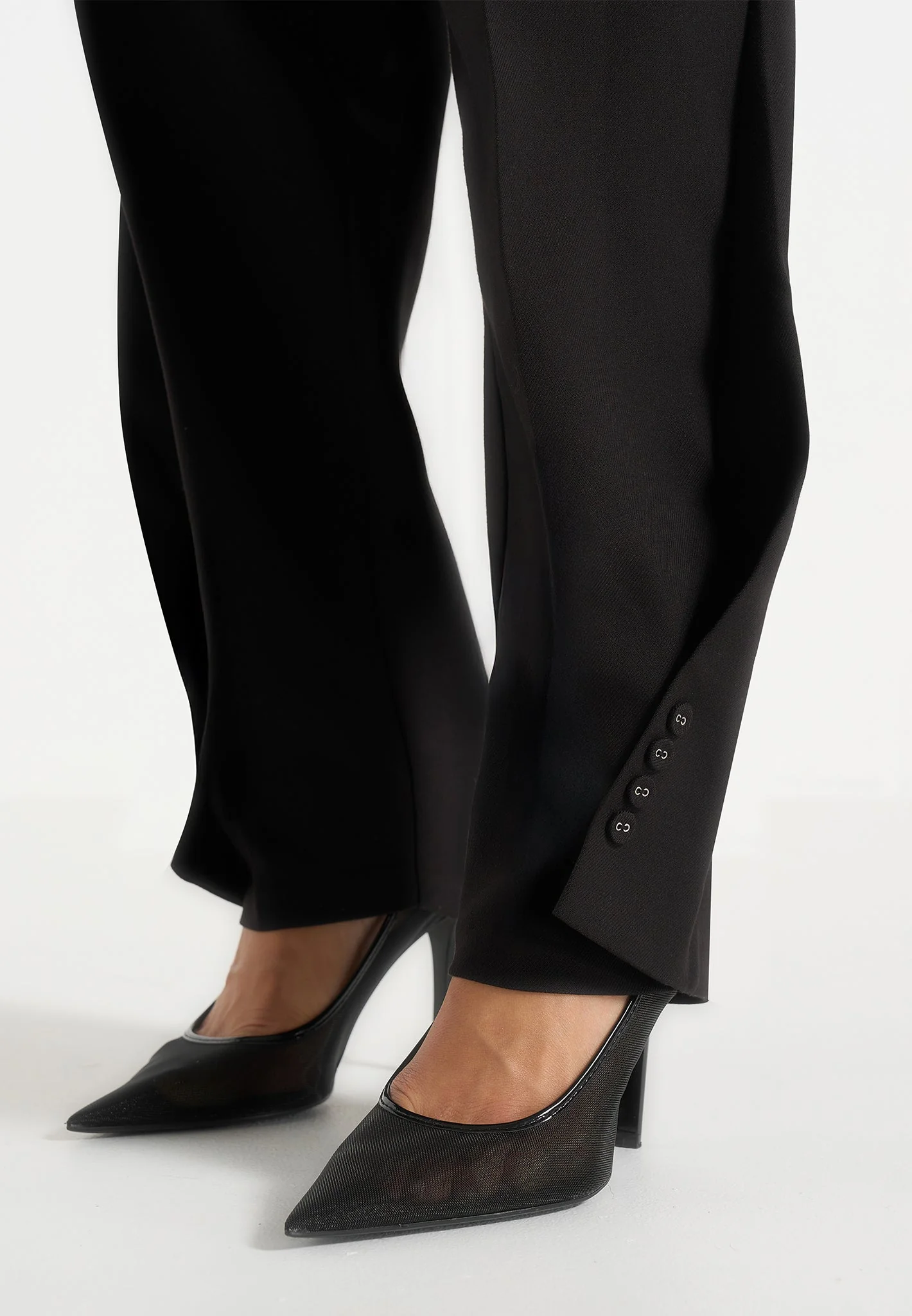 Sophie - Twist Leg Tailored Trousers - Black - Image 3