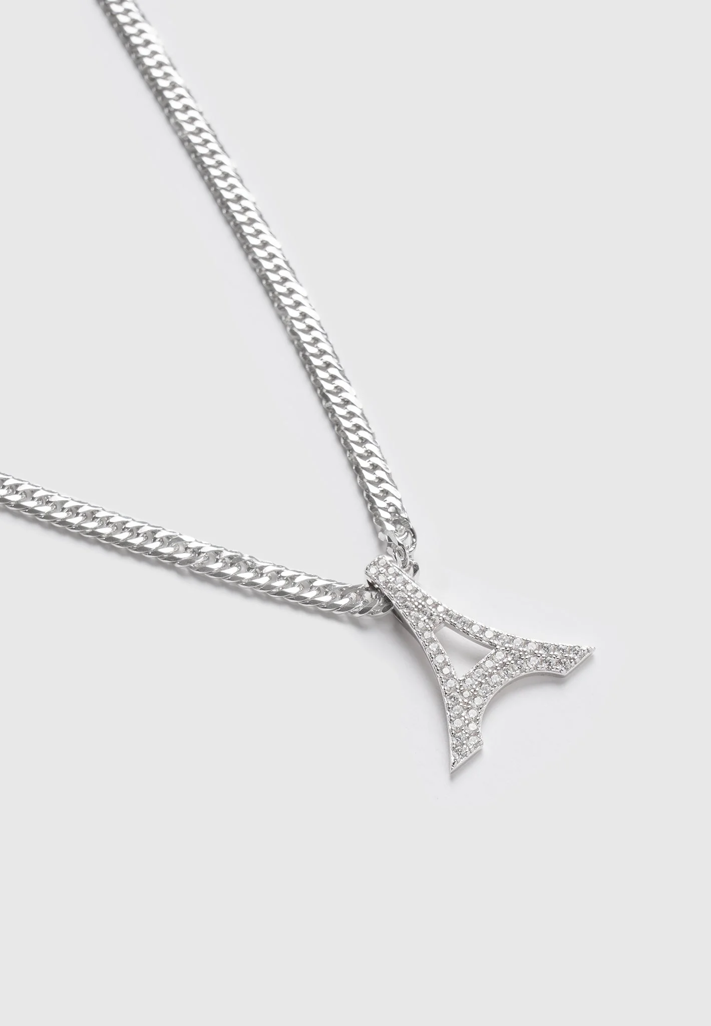 Sterling Silver Iced Eiffel Pendant Necklace - Silver - Image 5