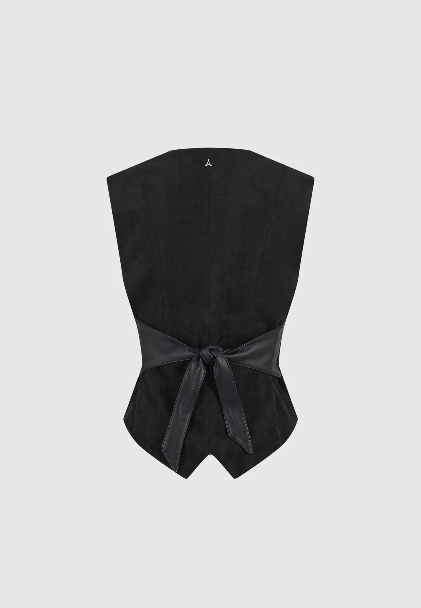 Christine - Suede Cinch Suit Vest - Black - Image 8