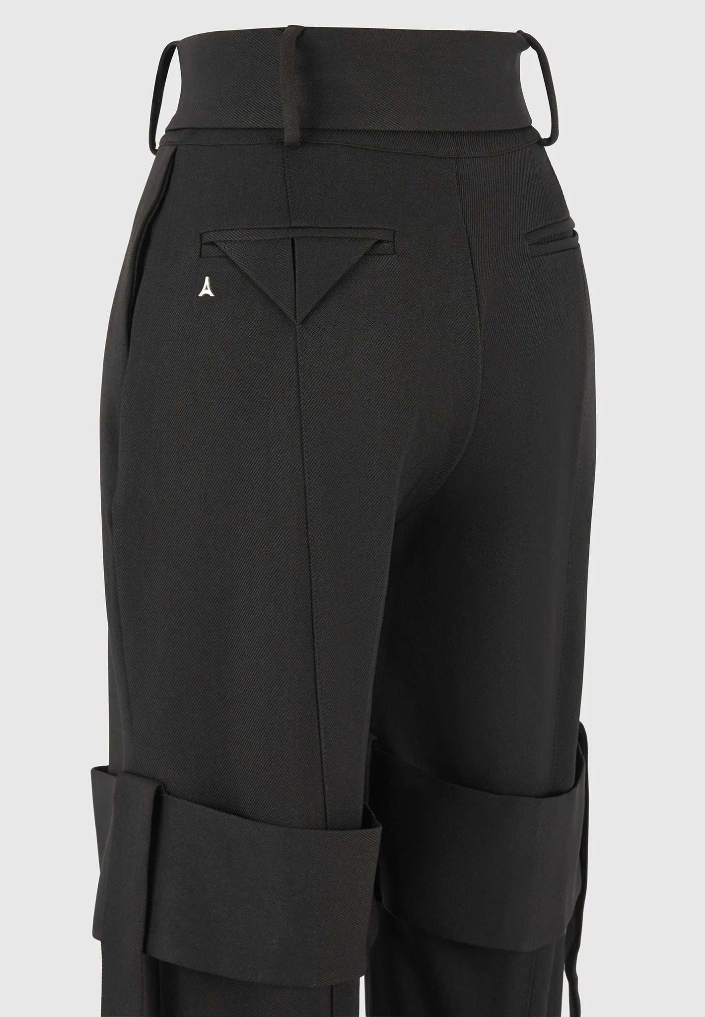 Isabelle - Tailored Belted Strap Detail Trousers - Black - Image 8