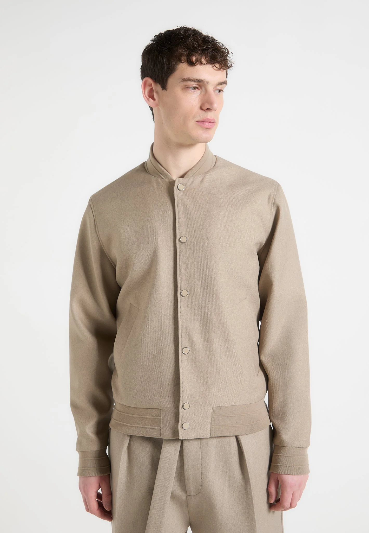 Savin - Tailored Bomber Jacket - Beige