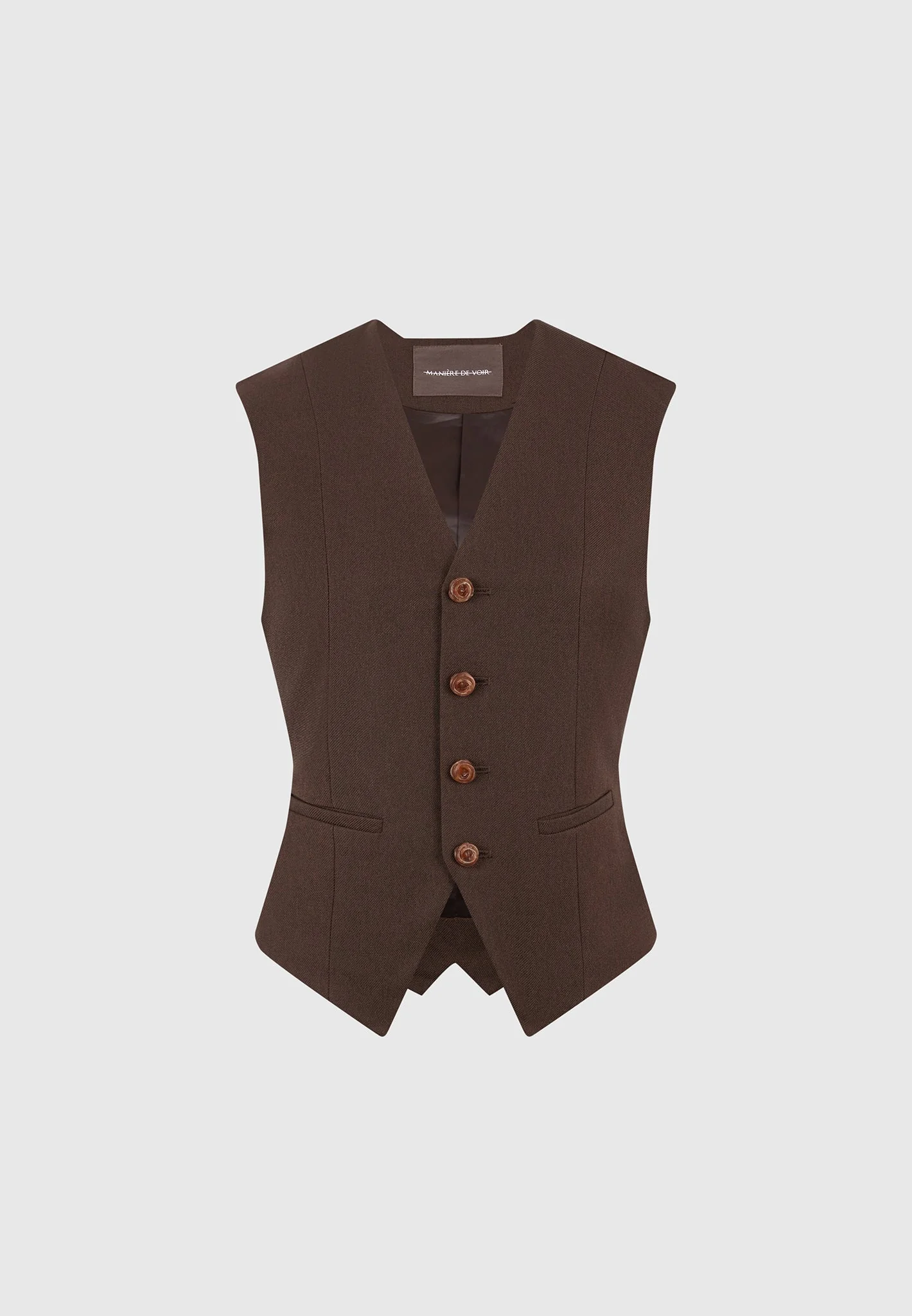 Christine - Tailored Cinch Suit Vest - Brown - Image 6