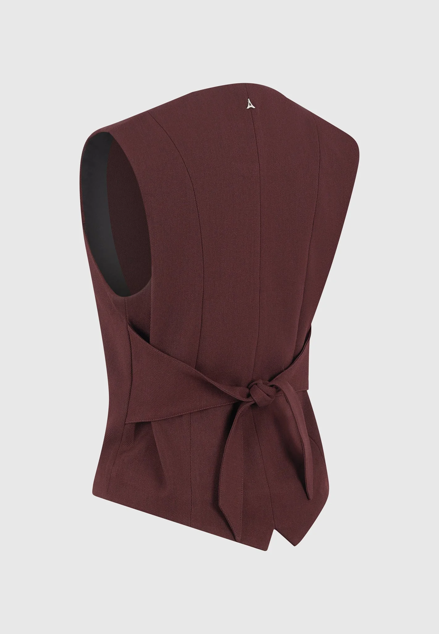 Christine - Tailored Cinch Suit Vest - Wine Red - Image 9