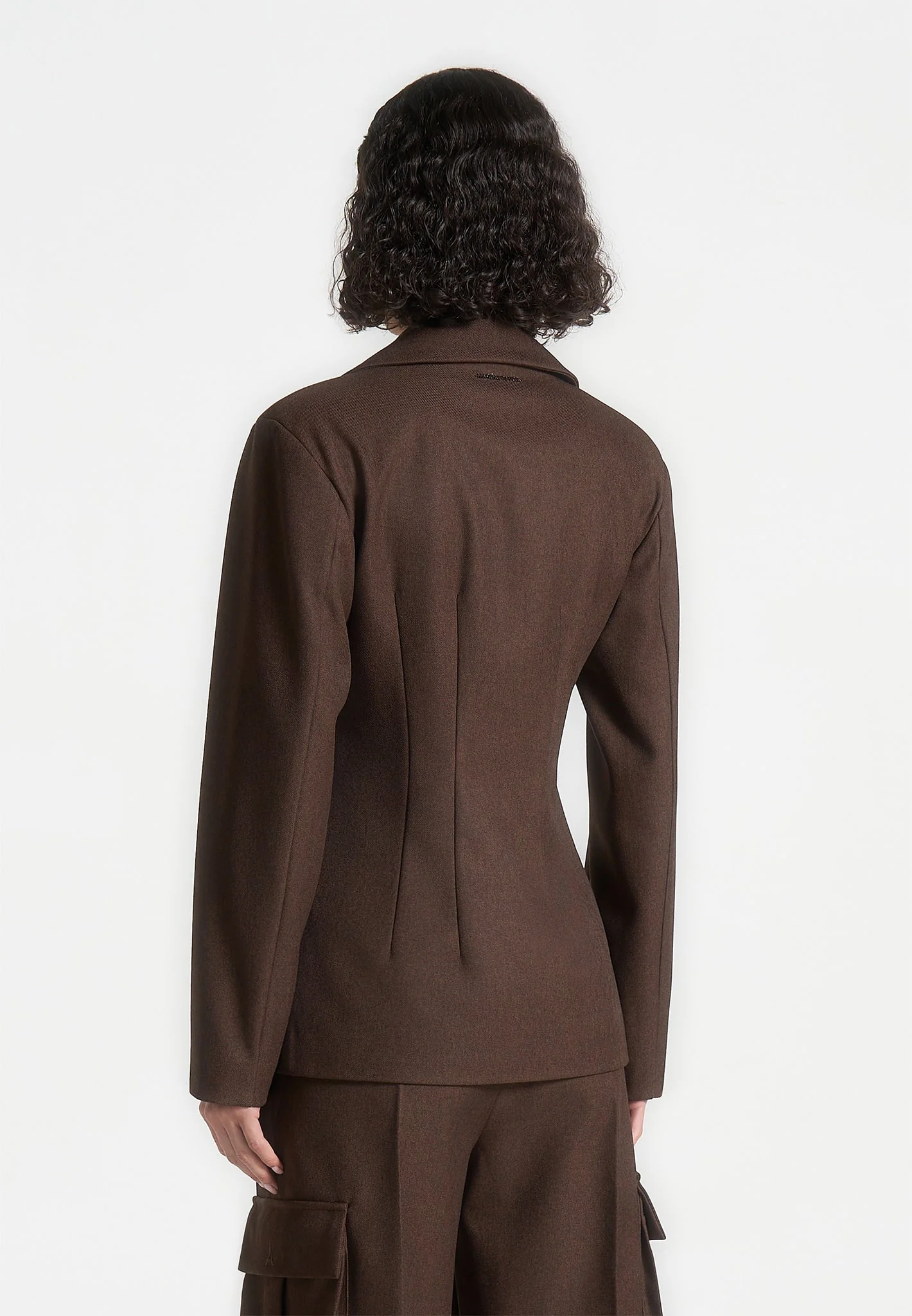 Beatrice - Tailored Contour Double Breasted Blazer - Brown - Image 4