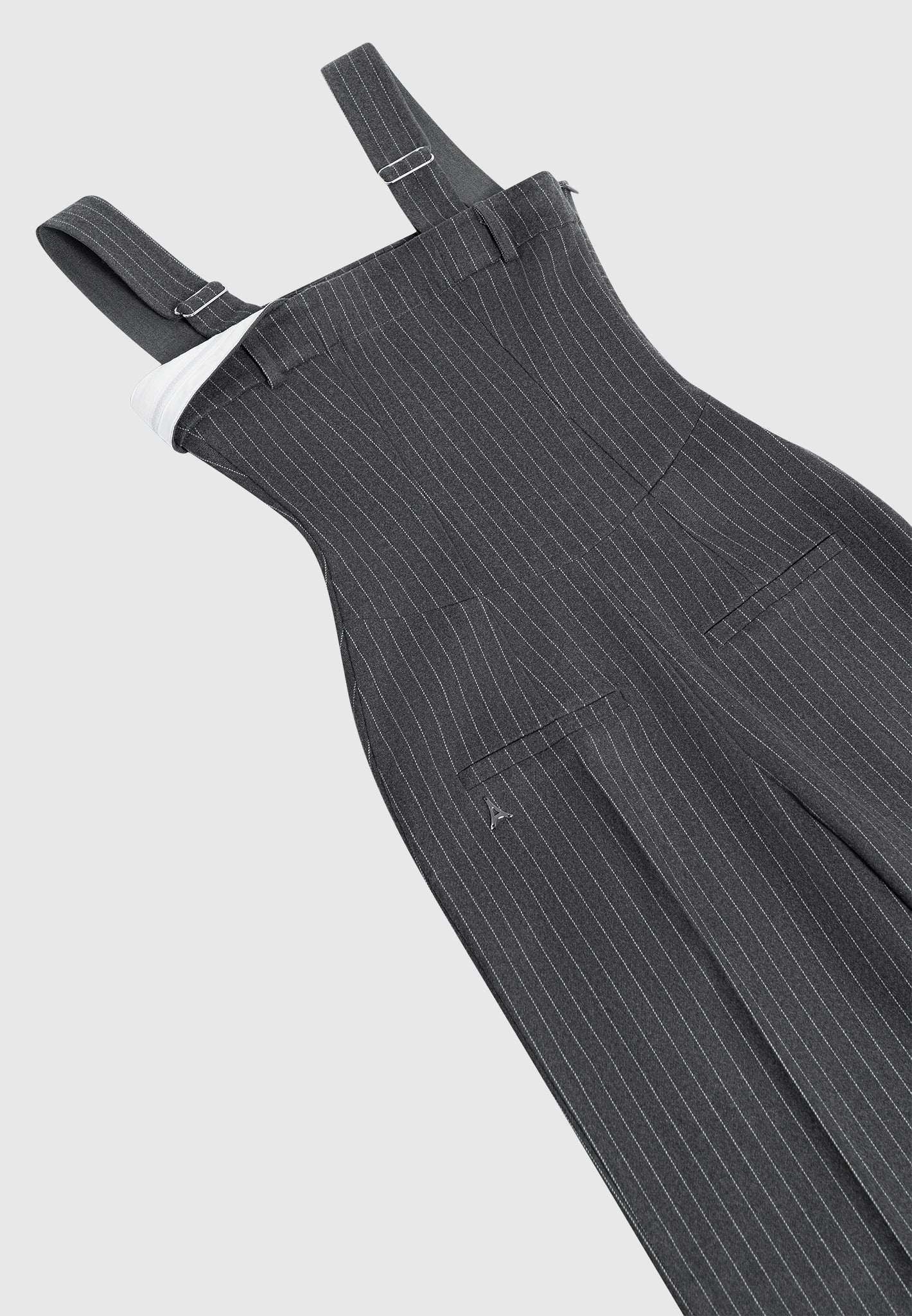 Camille - Tailored Pinstripe Jumpsuit - Grey - Image 8