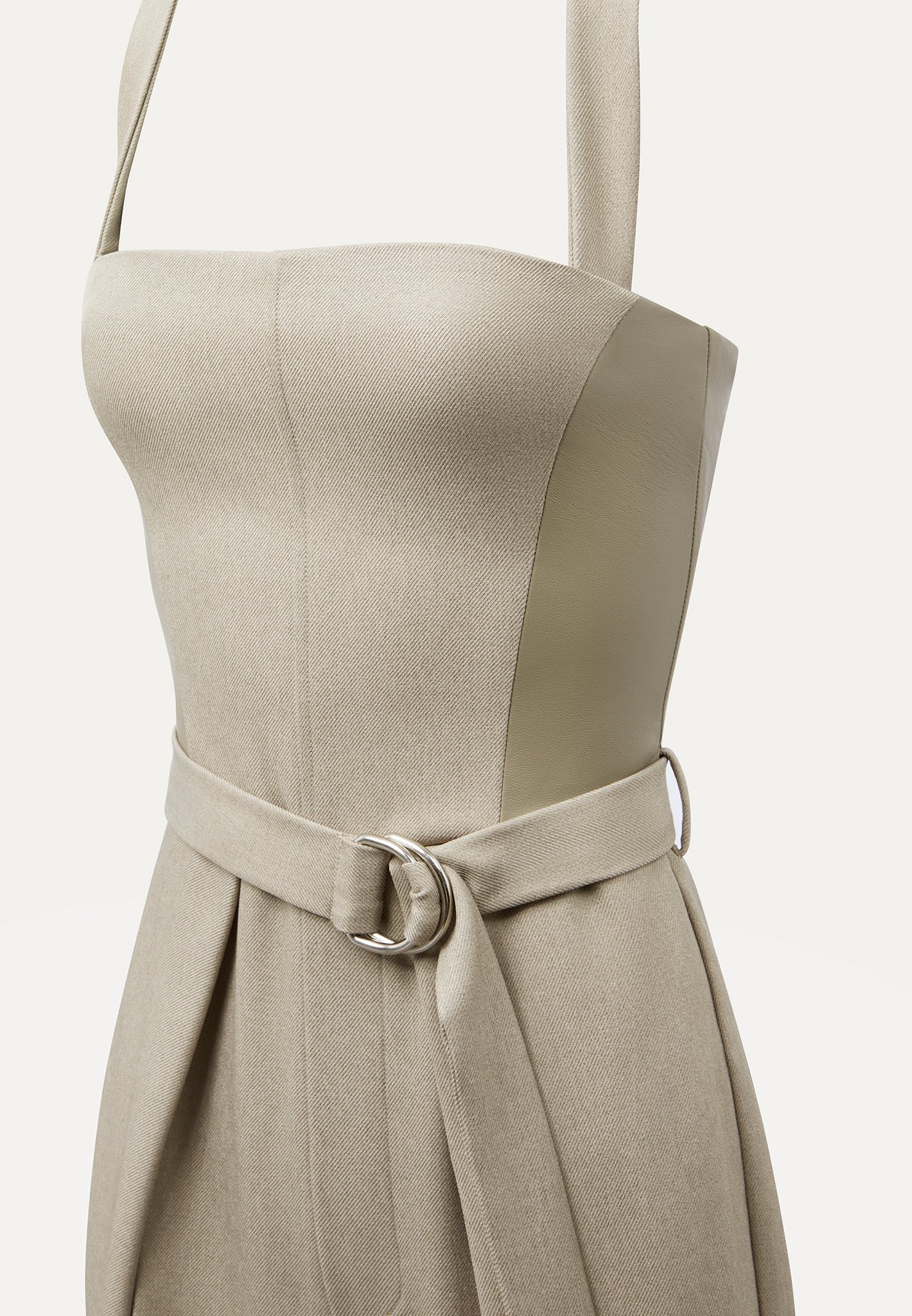 Sabine - Tailored Pleat Jumpsuit with Belt - Beige - Image 7