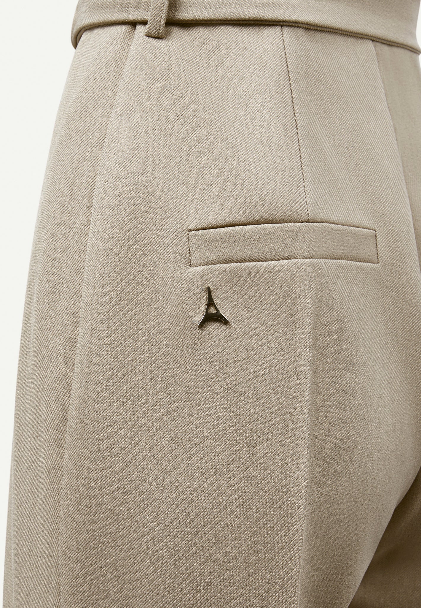 Sabine - Tailored Pleat Jumpsuit with Belt - Beige - Image 8