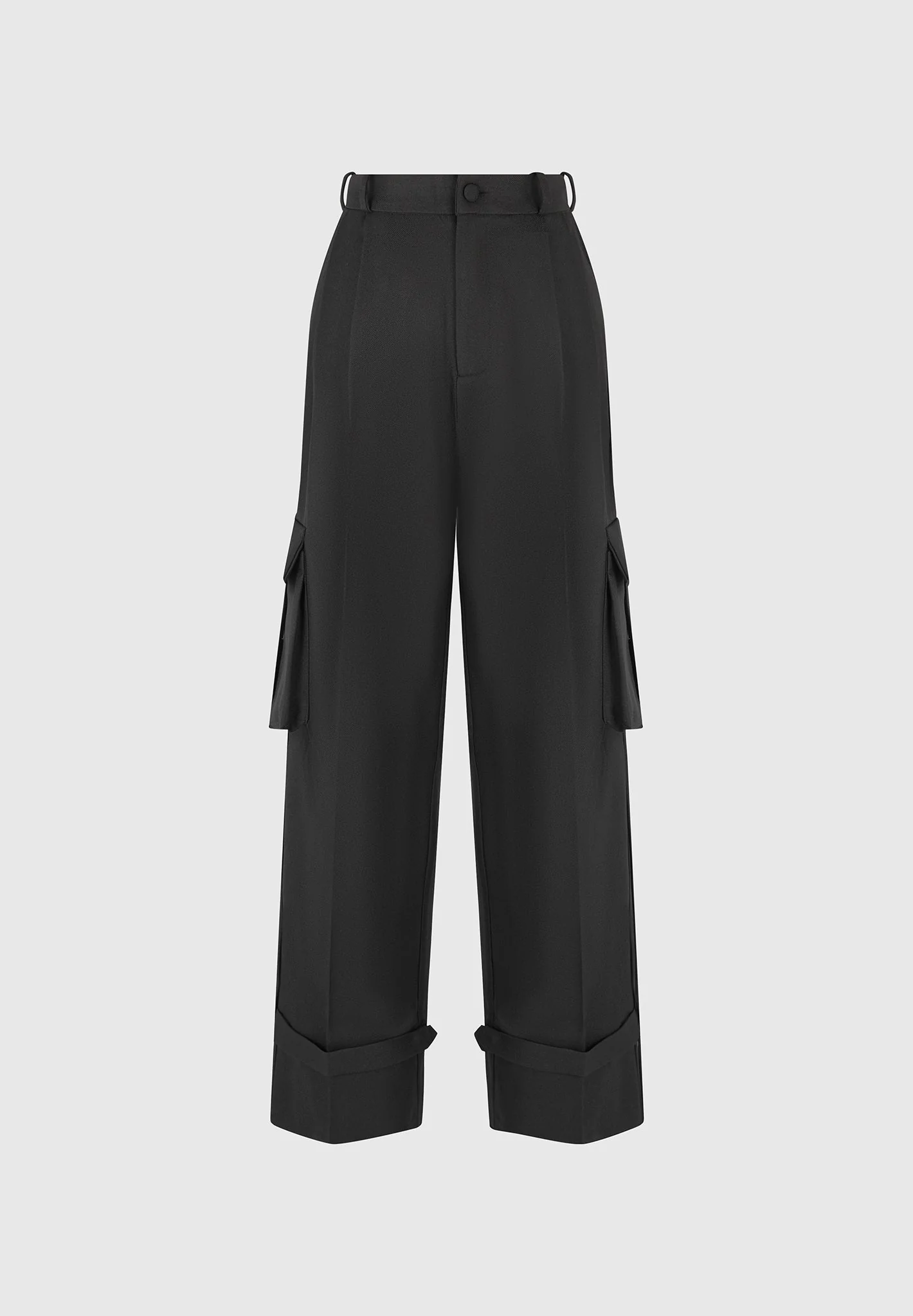 Danielle - Tailored Pleated Cargo Trousers - Black - Image 6