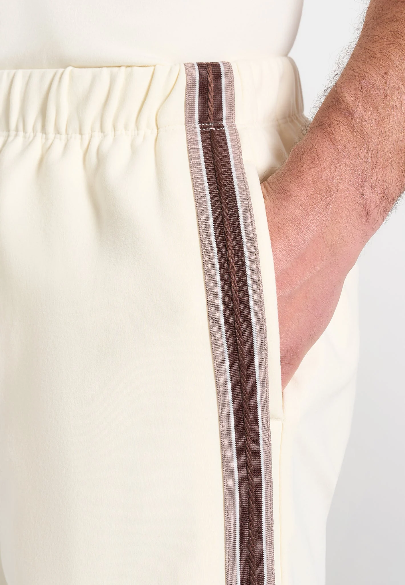 Taylor - Taped Cotton Shorts - Cream - Image 4
