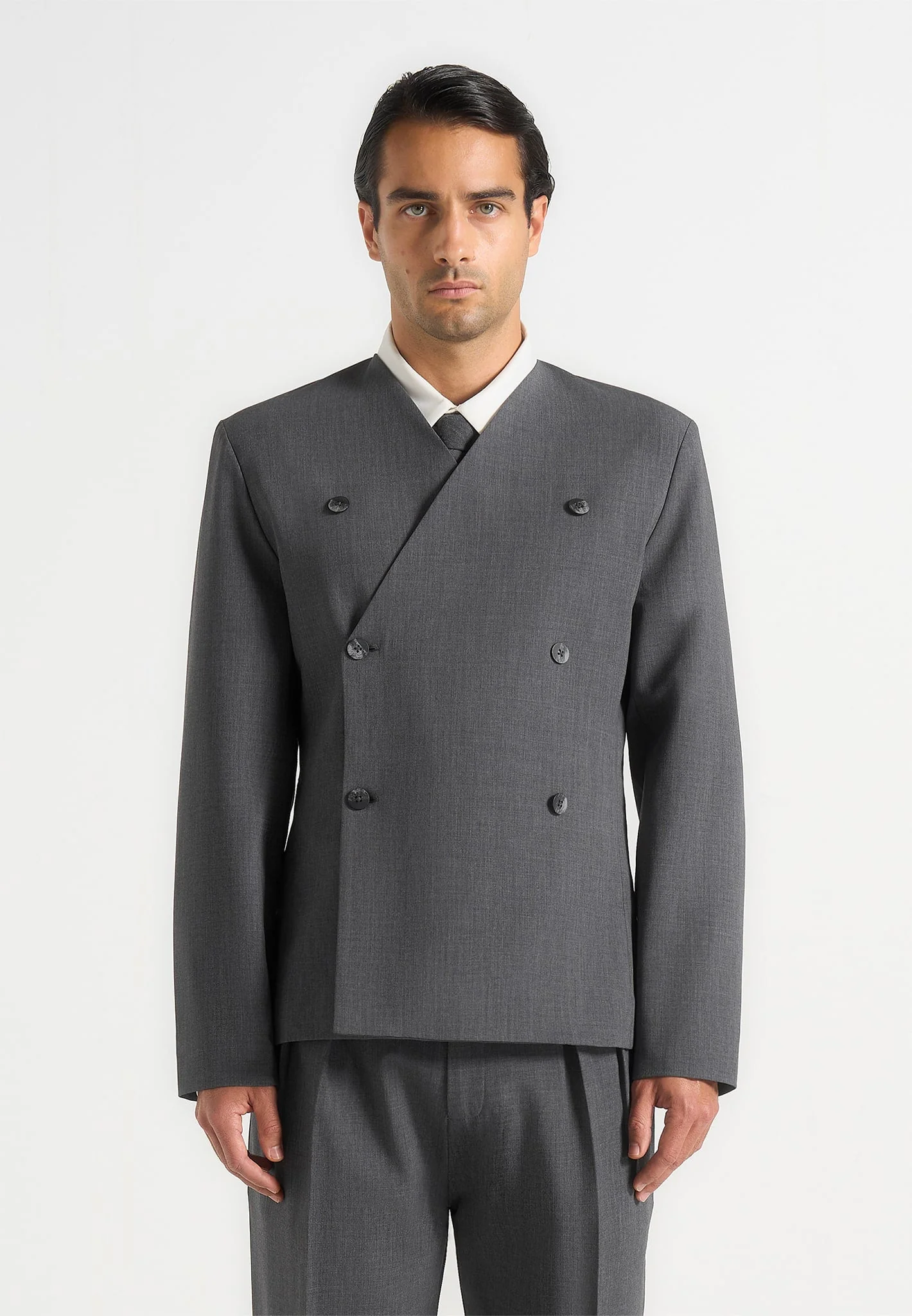 Timeo - Tailored Kimono Blazer - Grey - Image 4