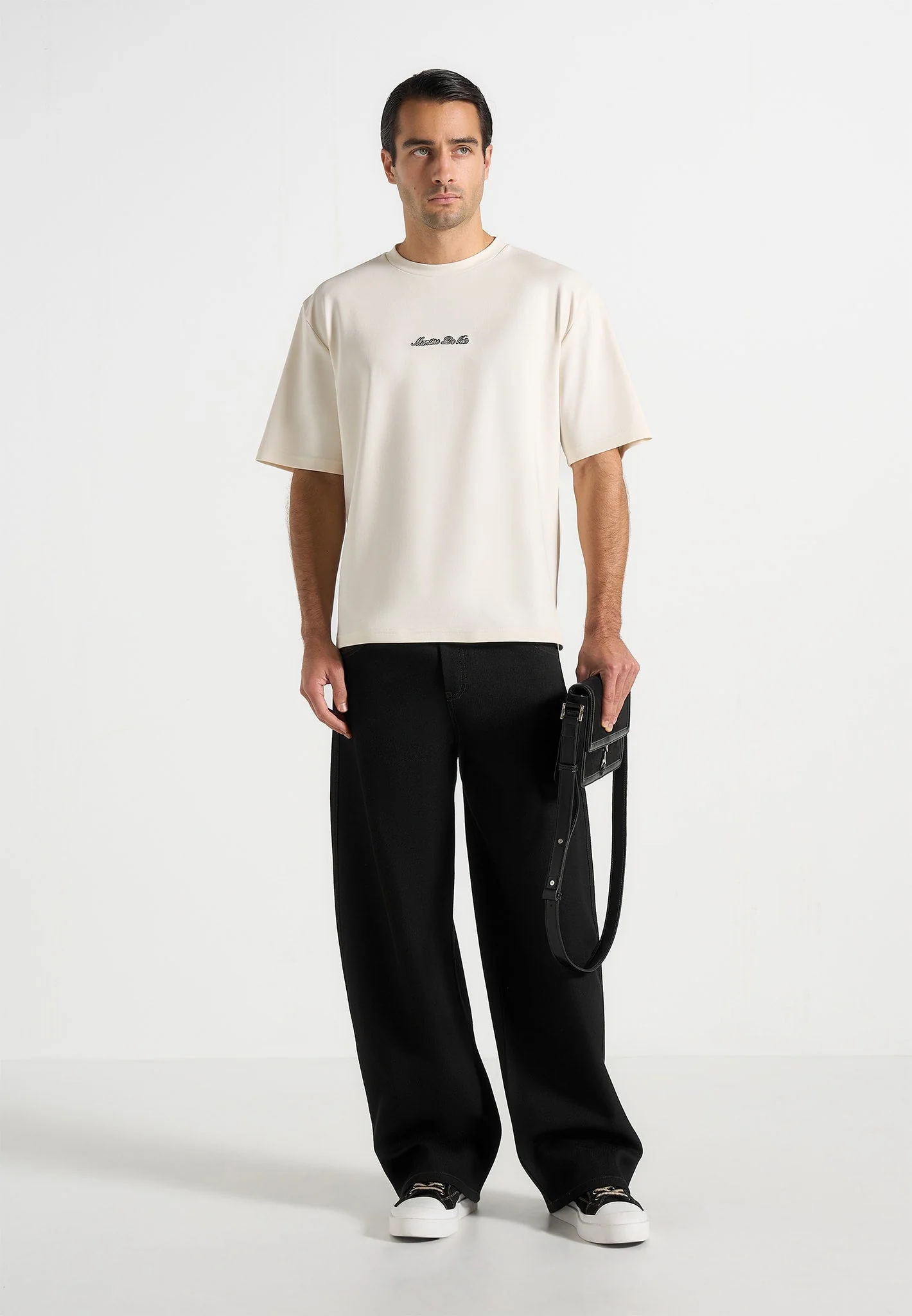 TS001 - Unisex Signature Relaxed Fit Cotton T-Shirt - Cream - Image 2