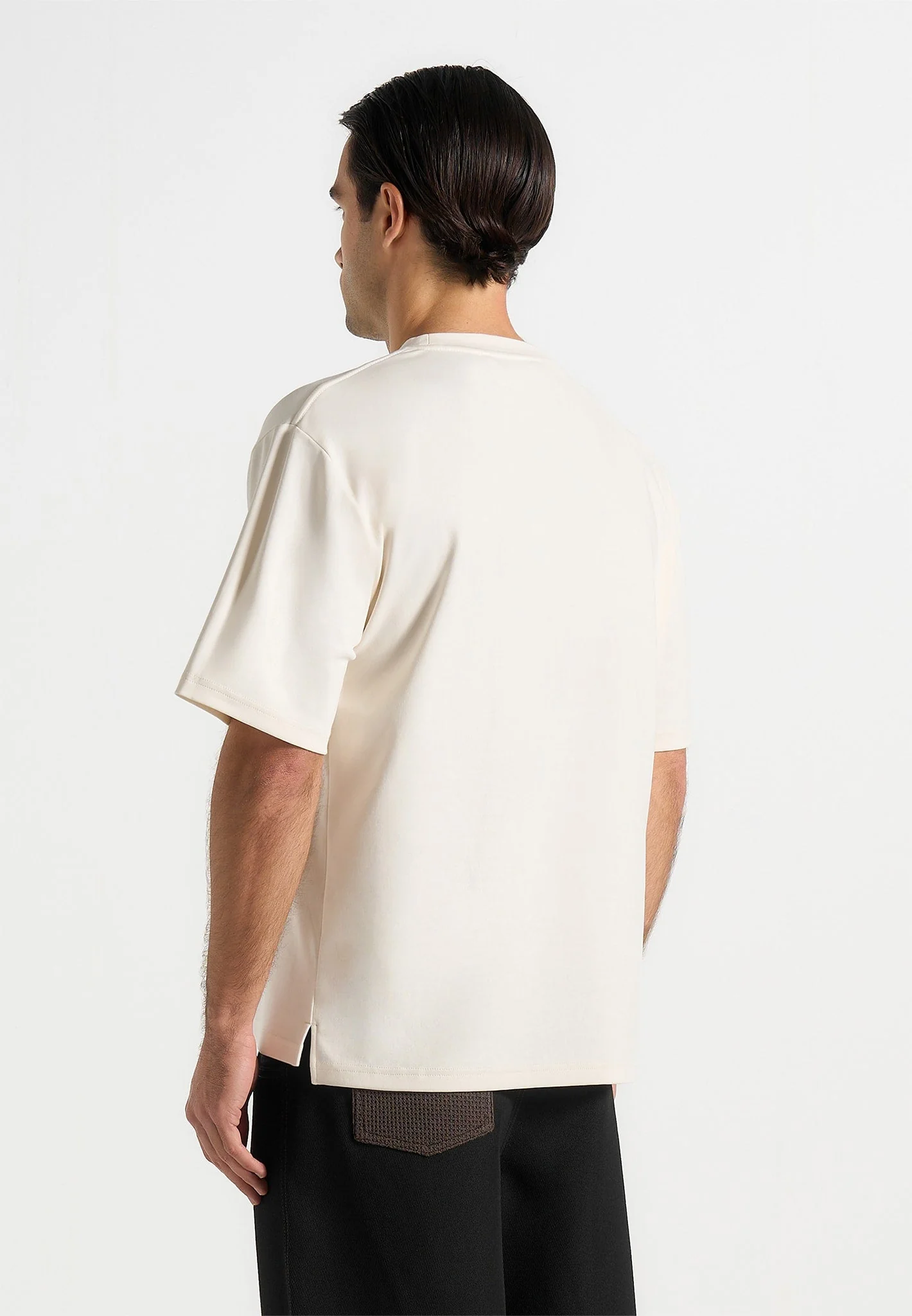 TS001 - Unisex Signature Relaxed Fit Cotton T-Shirt - Cream - Image 7