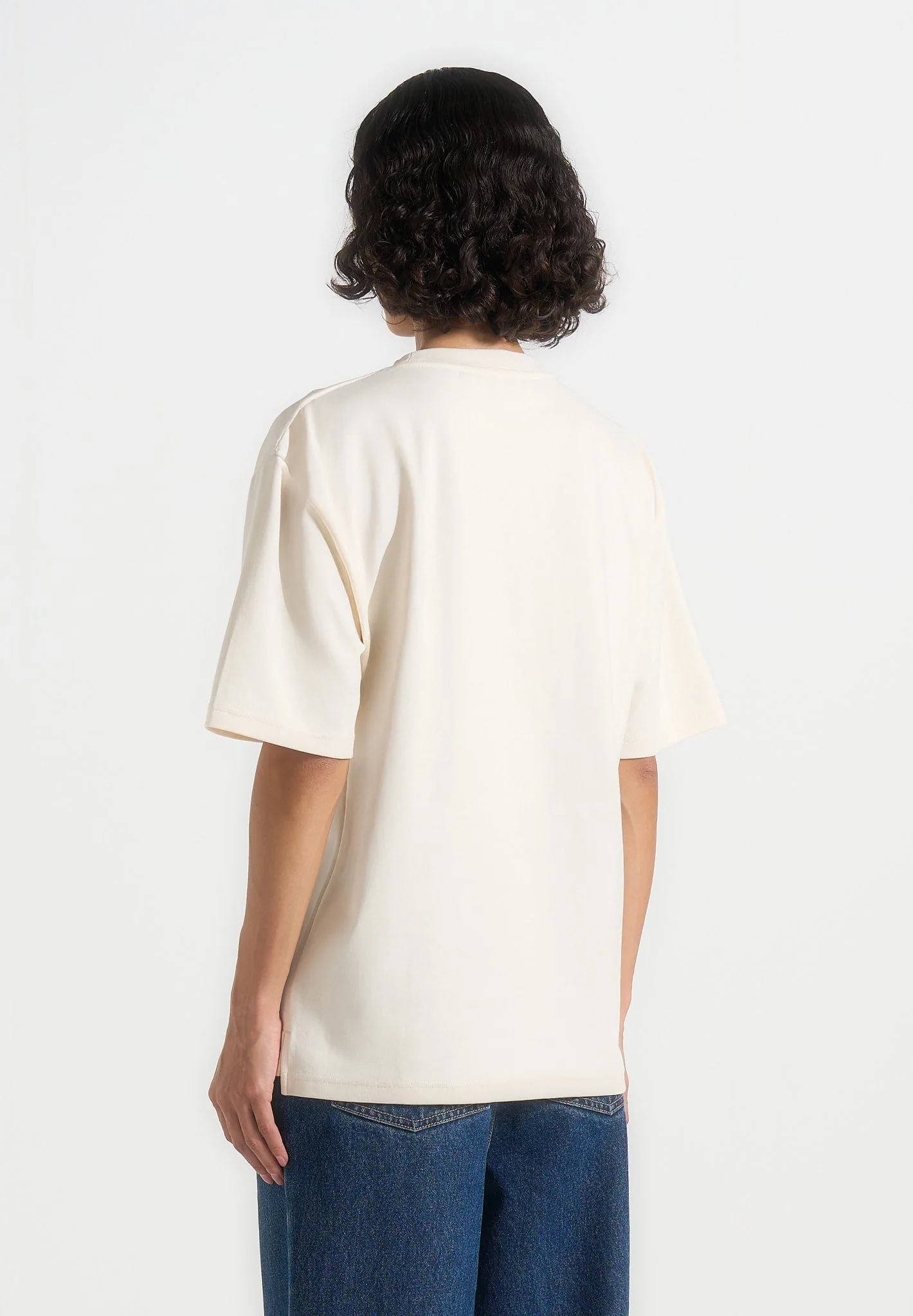 TS001 - Unisex Signature Relaxed Fit Cotton T-Shirt - Cream - Image 8