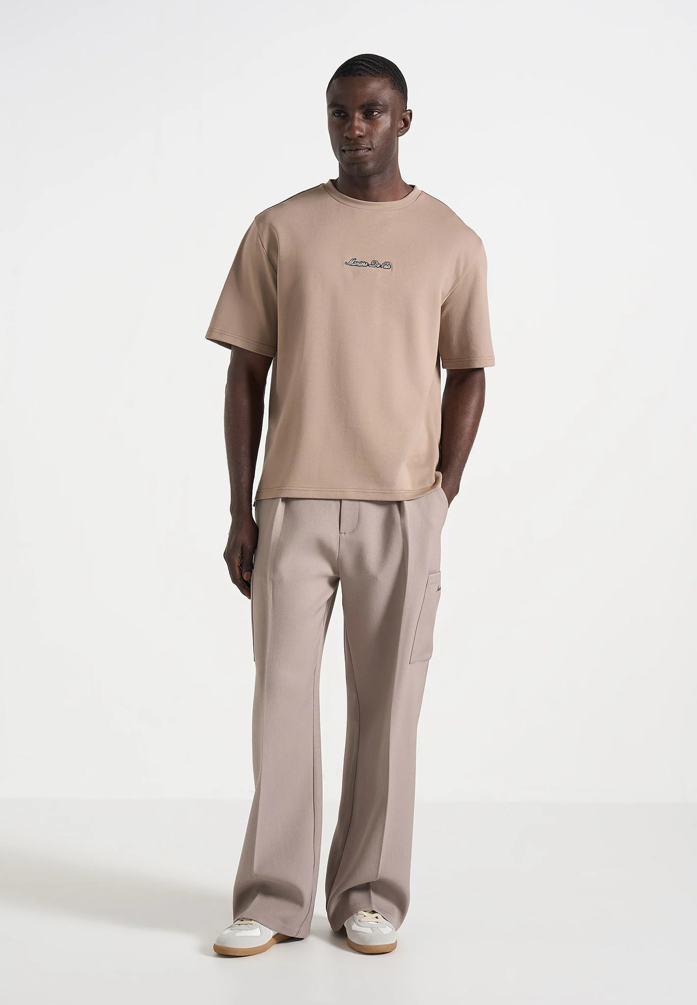 TS001 - Unisex Signature Relaxed Fit Cotton T-Shirt - Taupe - Image 2