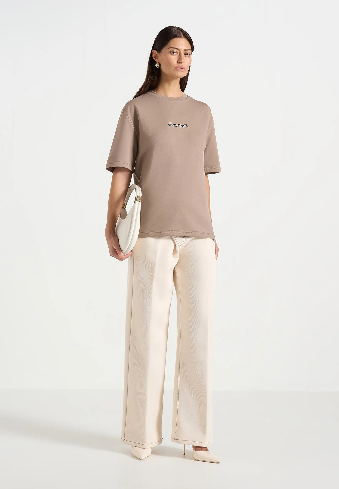 TS001 - Unisex Signature Relaxed Fit Cotton T-Shirt - Taupe - Image 4