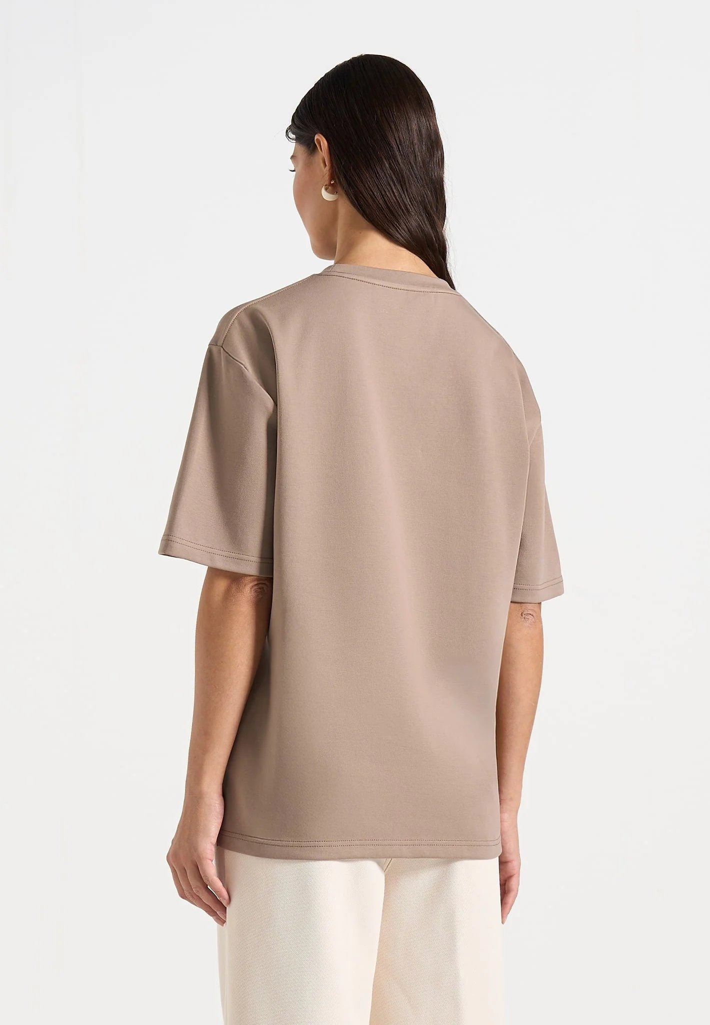 TS001 - Unisex Signature Relaxed Fit Cotton T-Shirt - Taupe - Image 6