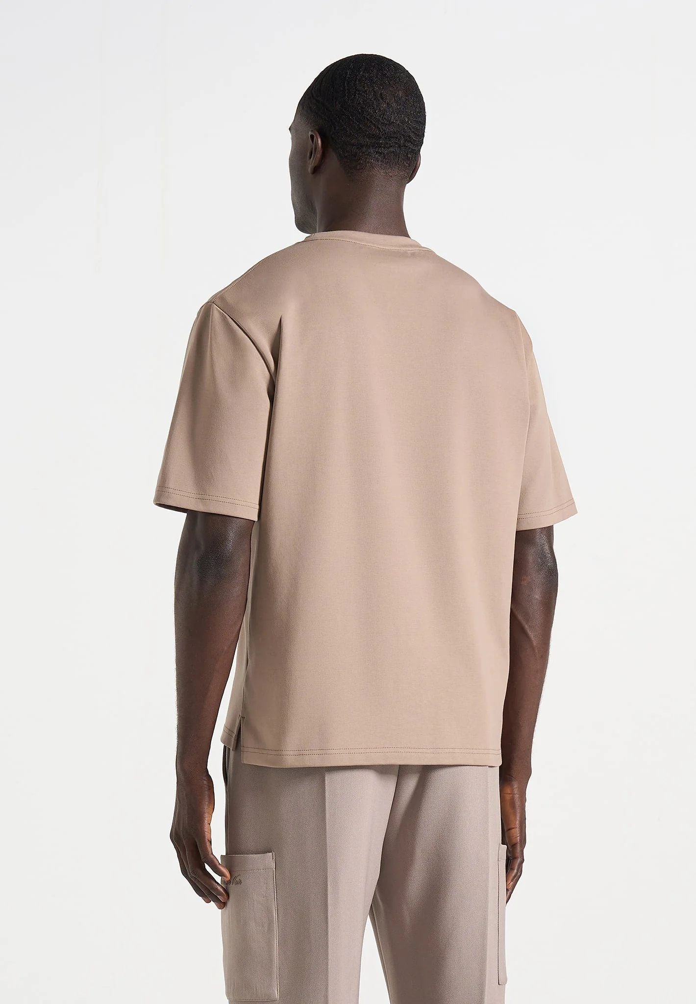 TS001 - Unisex Signature Relaxed Fit Cotton T-Shirt - Taupe - Image 7