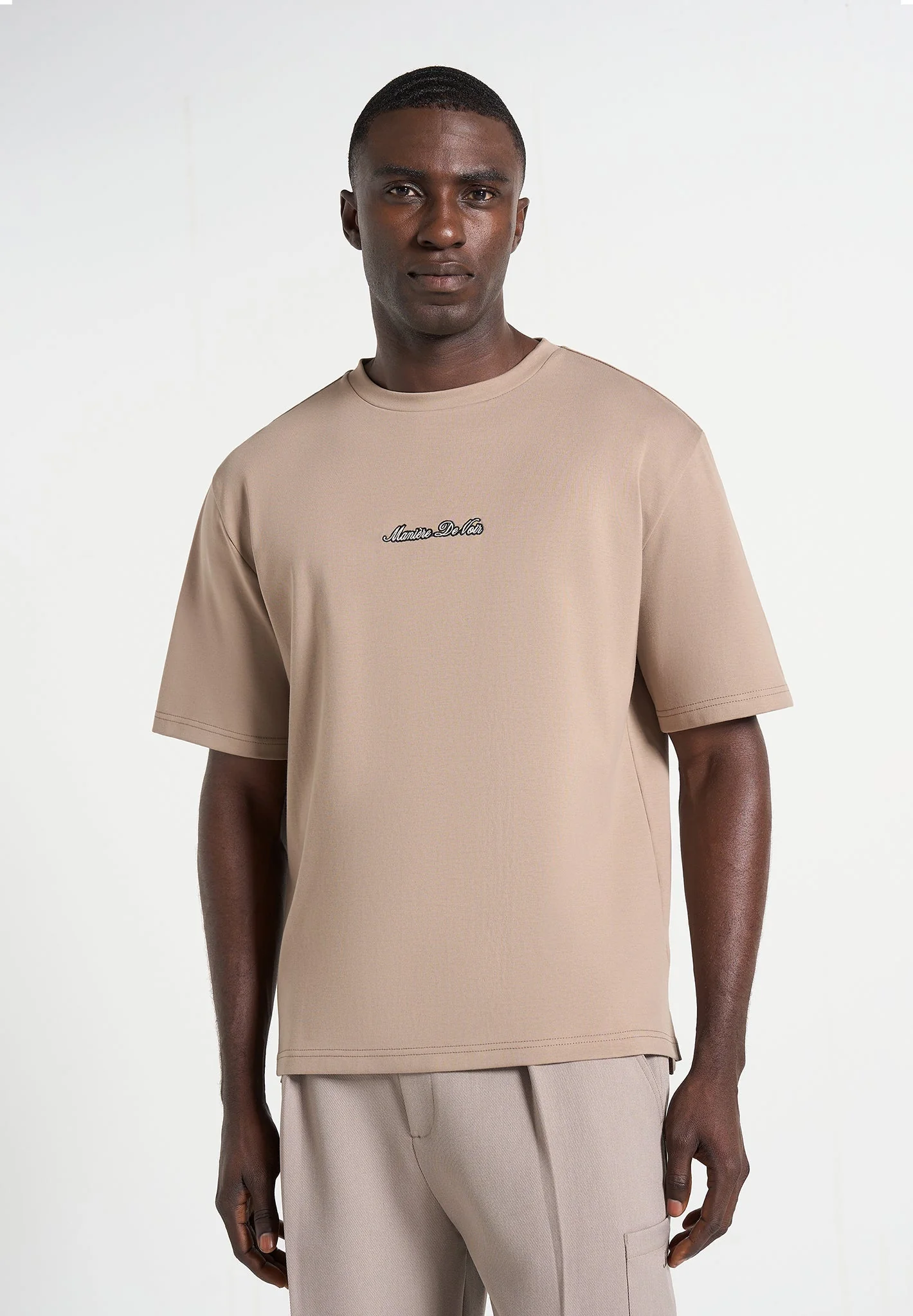 TS001 - Unisex Signature Relaxed Fit Cotton T-Shirt - Taupe - Image 8