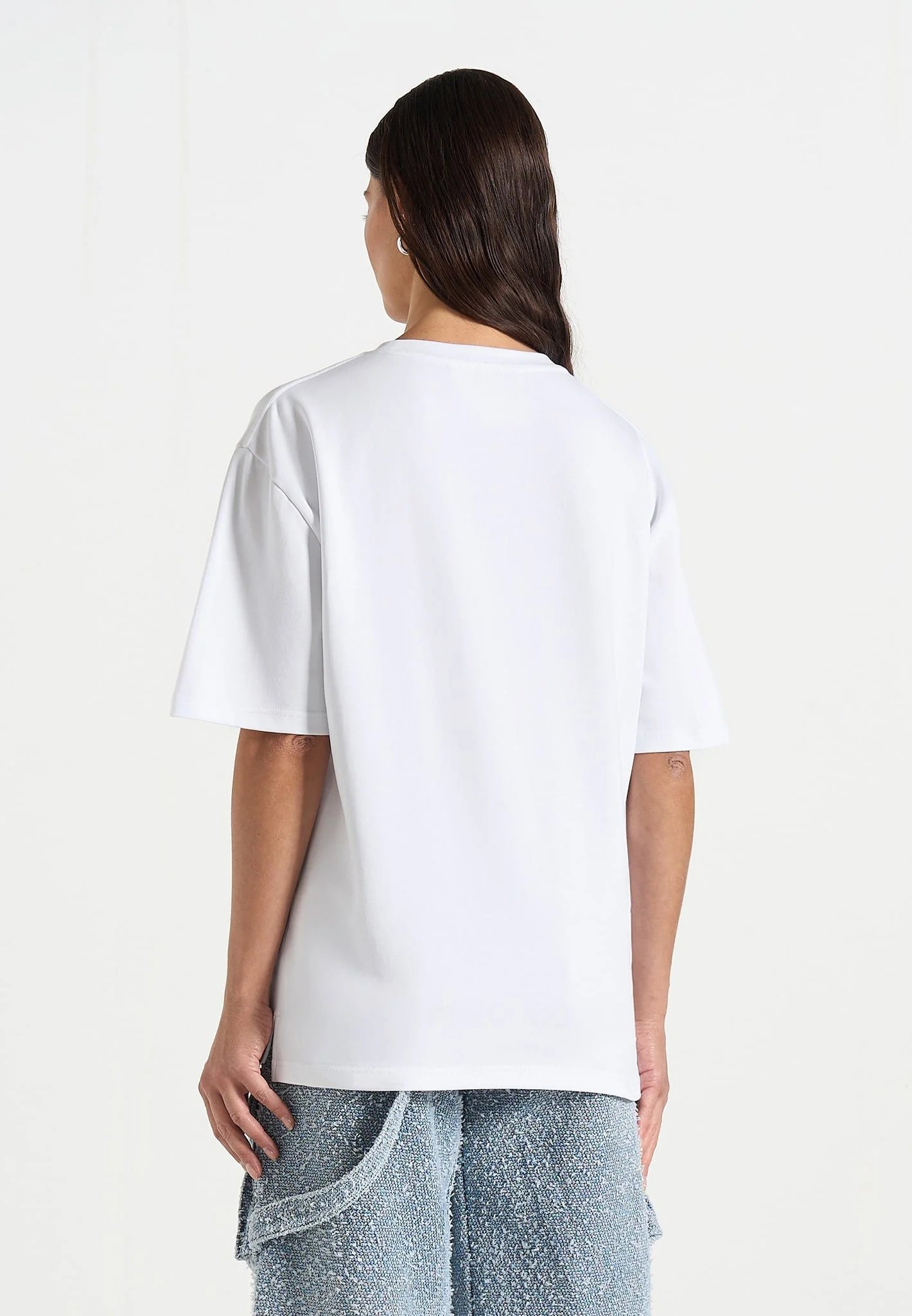 TS001 - Unisex Signature Relaxed fit Cotton T-Shirt - White - Image 6