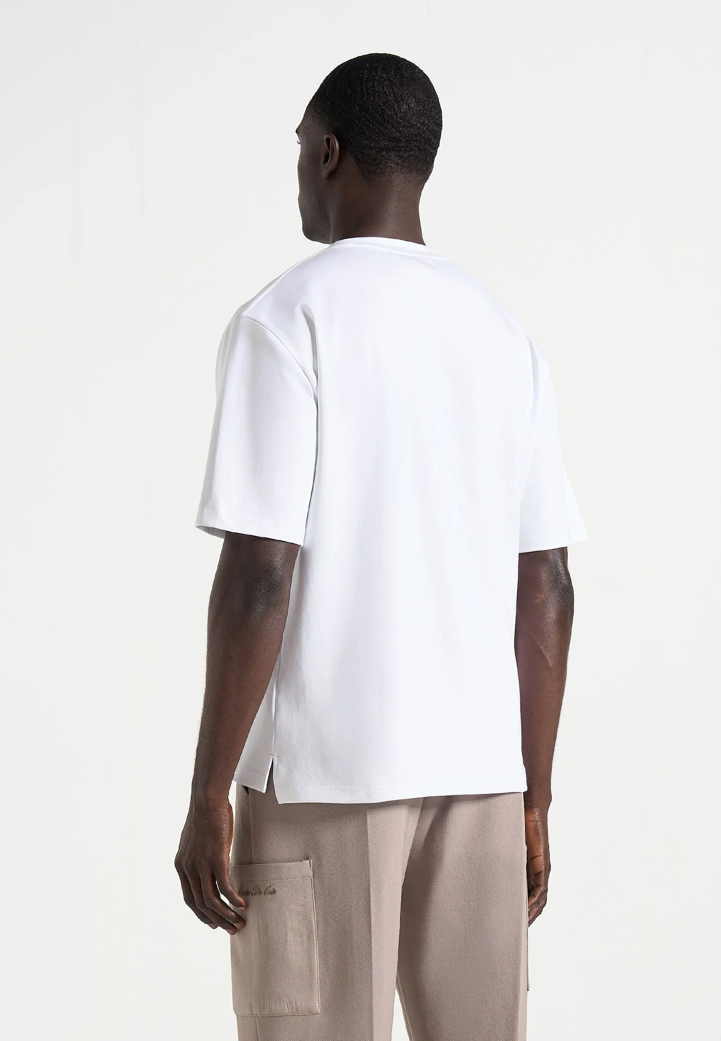 TS001 - Unisex Signature Relaxed fit Cotton T-Shirt - White - Image 7