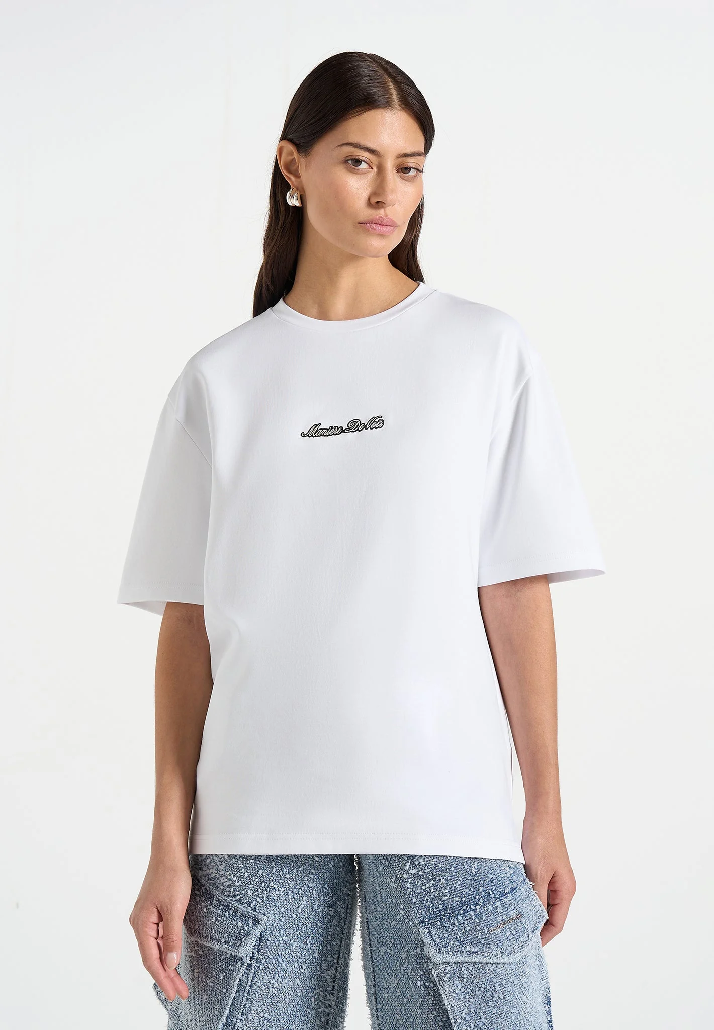 TS001 - Unisex Signature Relaxed fit Cotton T-Shirt - White - Image 8
