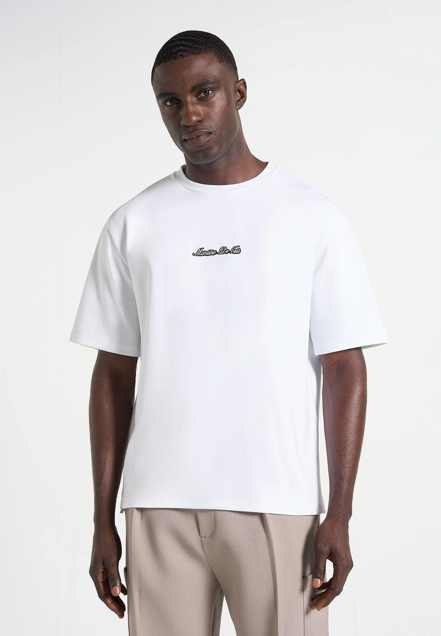 TS001 - Unisex Signature Relaxed fit Cotton T-Shirt - White - Image 9