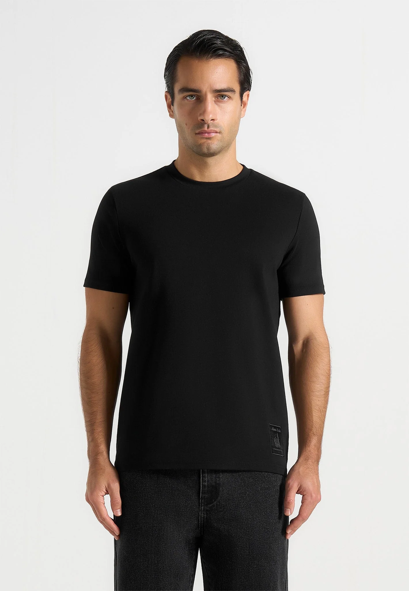 TS002 - Regular Fit Cotton T-Shirt - Black - Image 3