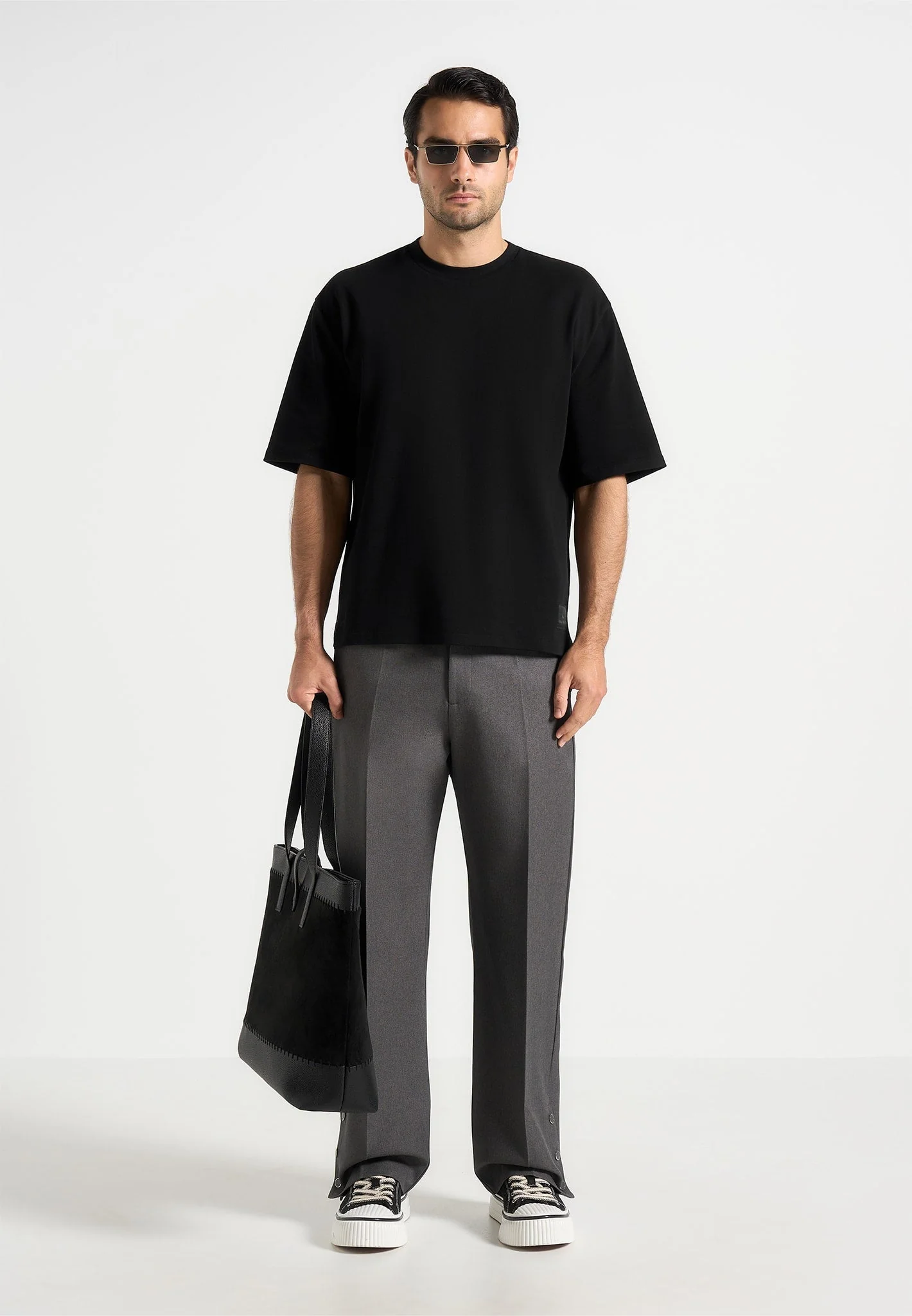 TS007 - Relaxed Fit Cotton T-Shirt - Black - Image 3