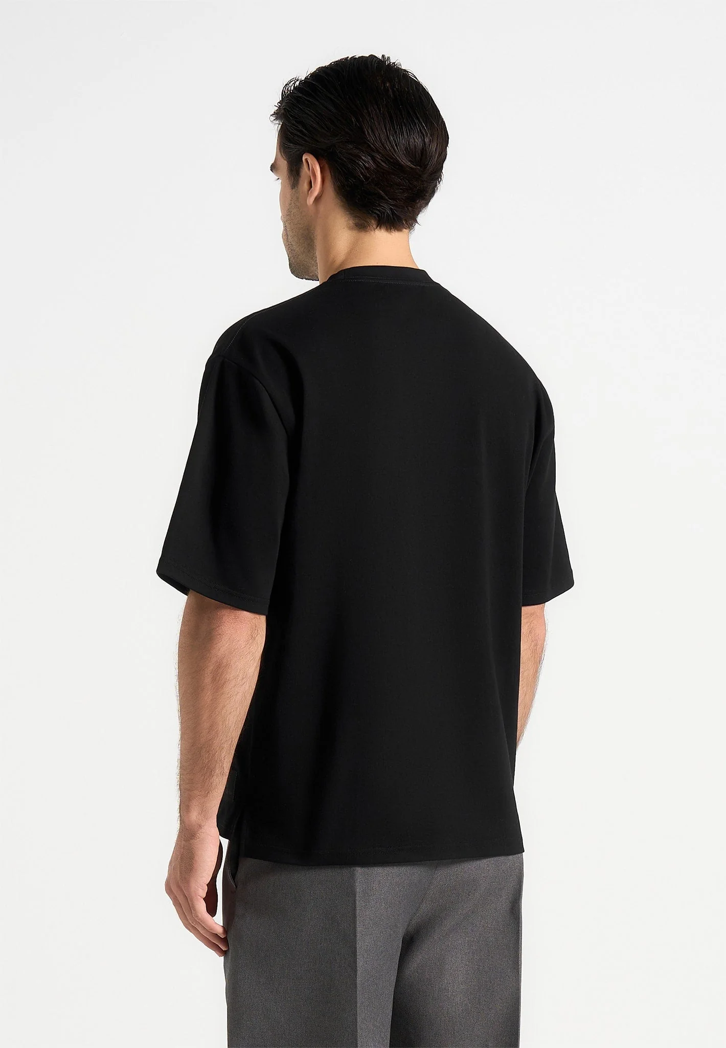 TS007 - Relaxed Fit Cotton T-Shirt - Black - Image 5