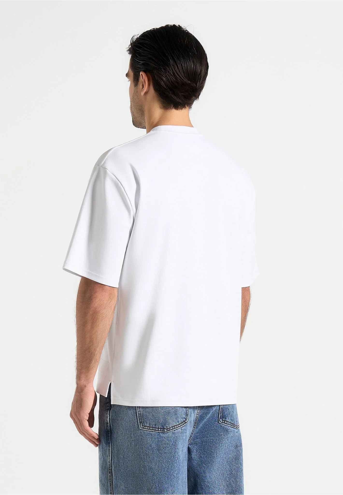 TS007 - Relaxed Fit Cotton T-Shirt - White - Image 4