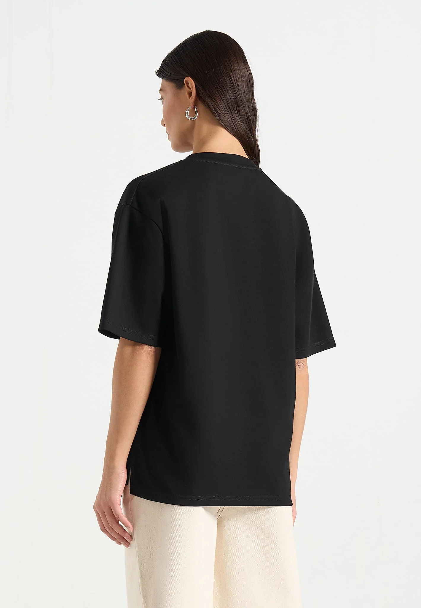 TS008 - Unisex Floral Eiffel Cotton T-Shirt - Black - Image 6
