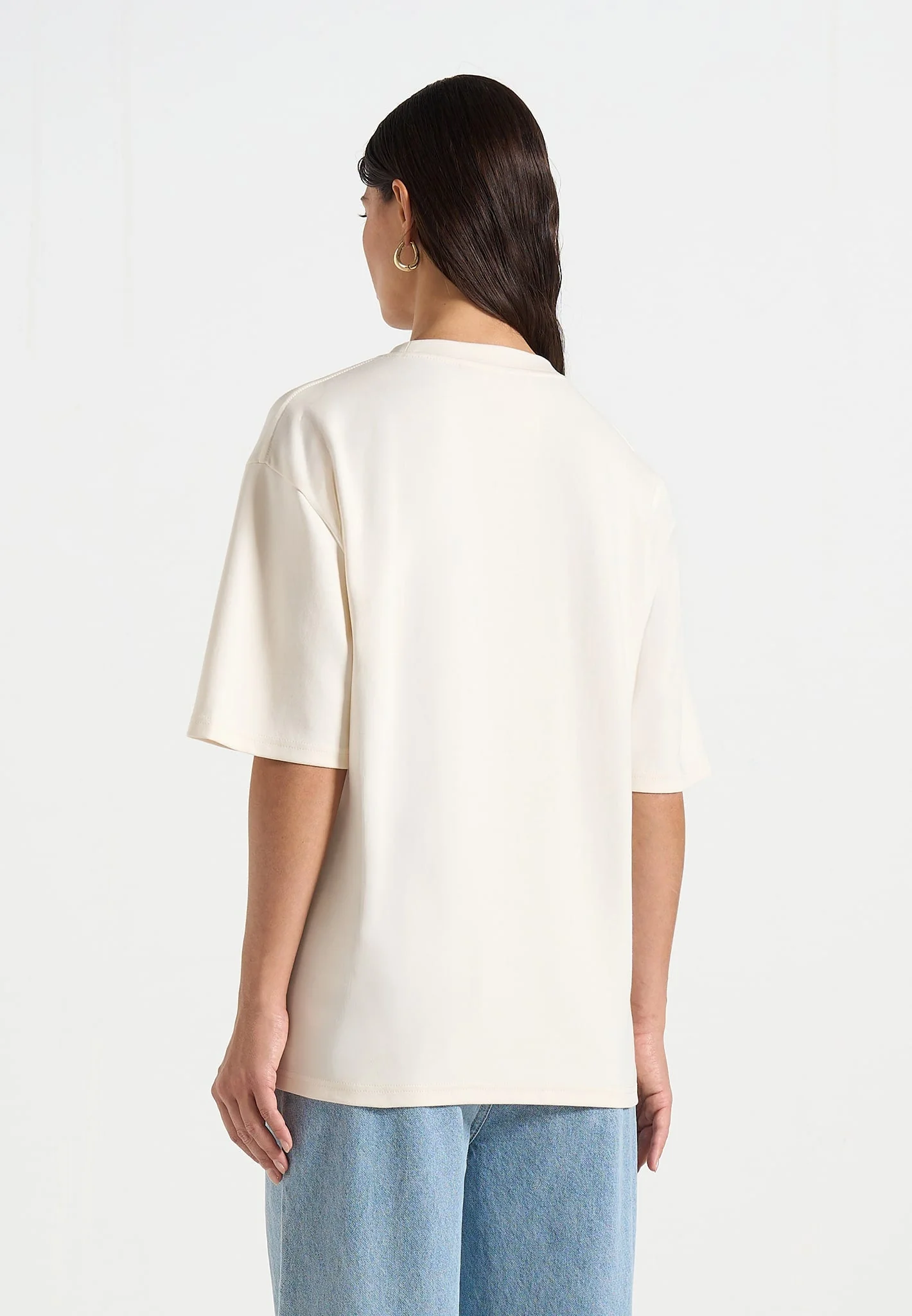 TS008 - Unisex Floral Eiffel Cotton T-Shirt - Cream - Image 6