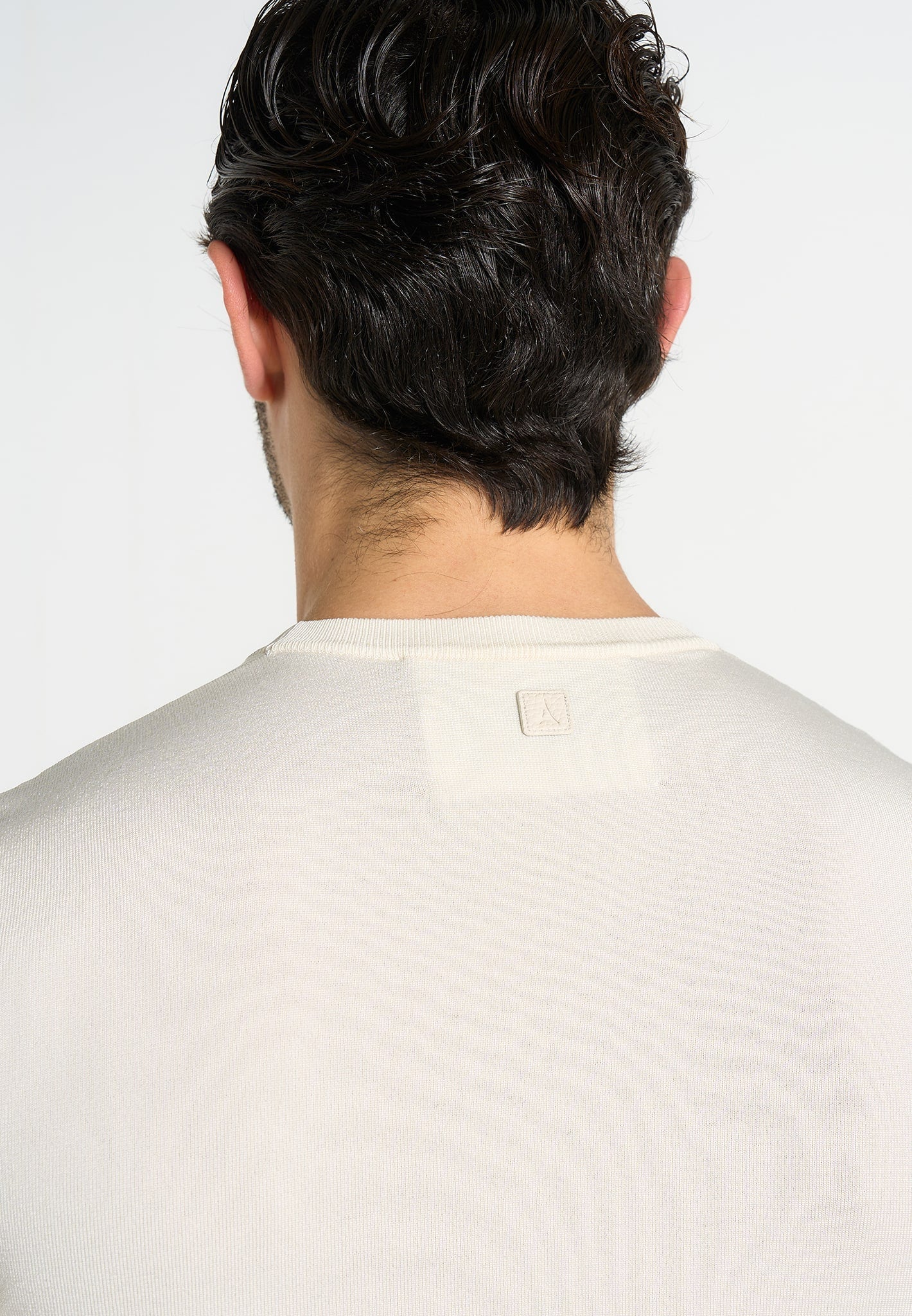 TS010 - Luxe Knitted T-Shirt - Cream - Image 3