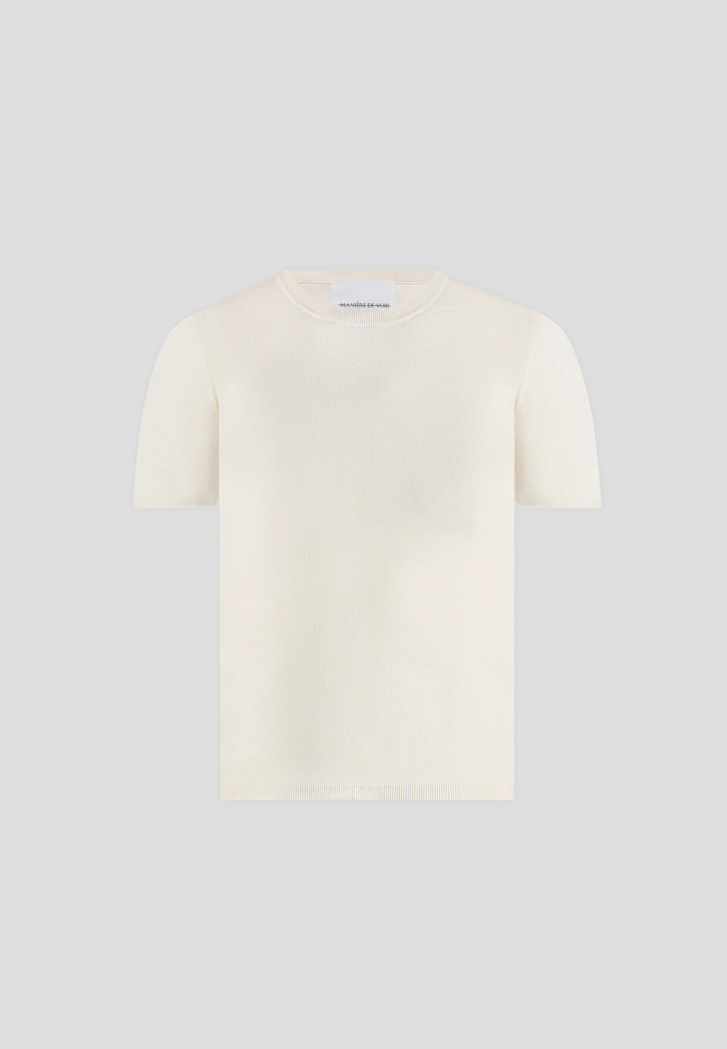 TS010 - Luxe Knitted T-Shirt - Cream - Image 5