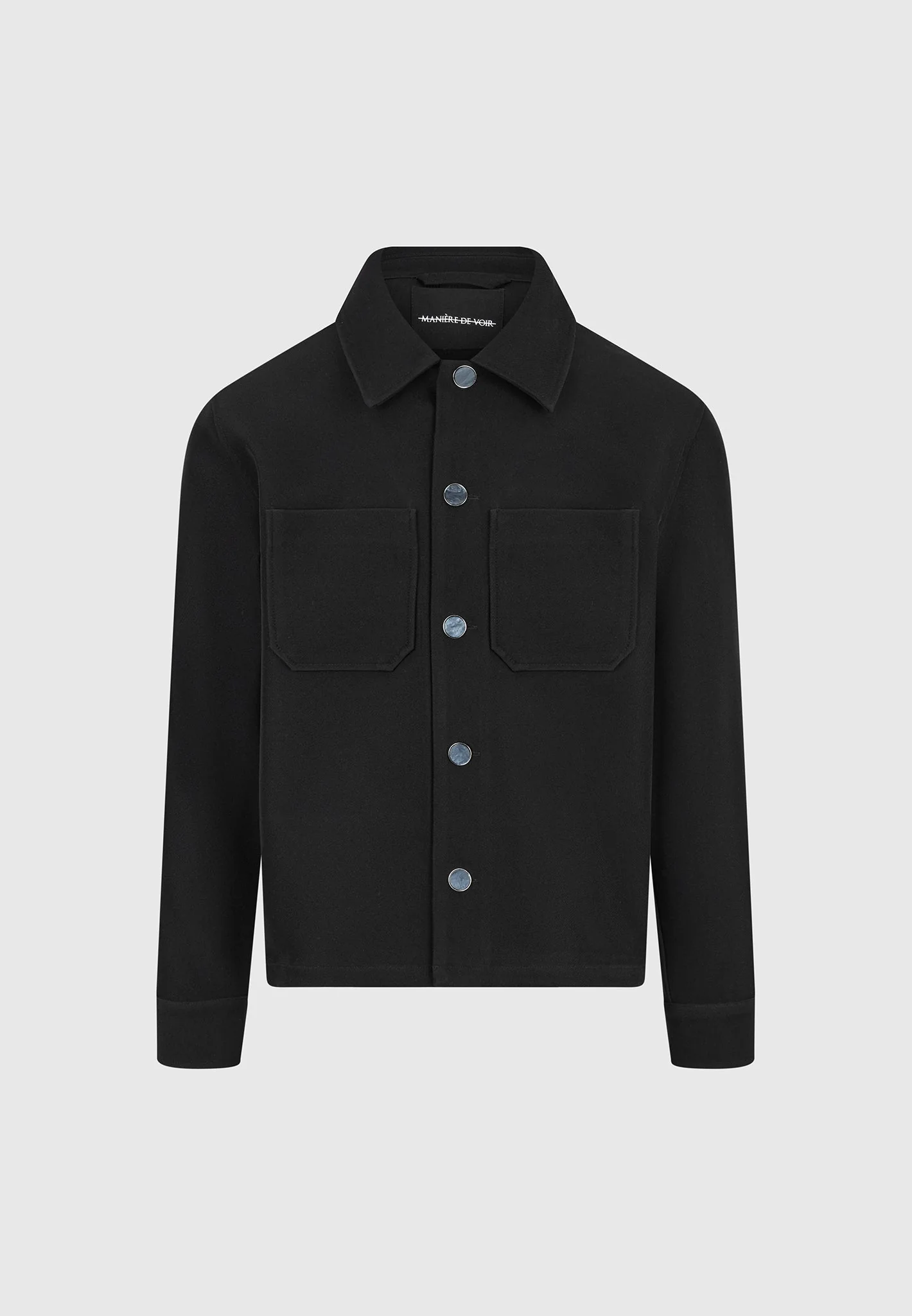 Benoit - Twill Pocket Cropped Shirt - Black - Image 6