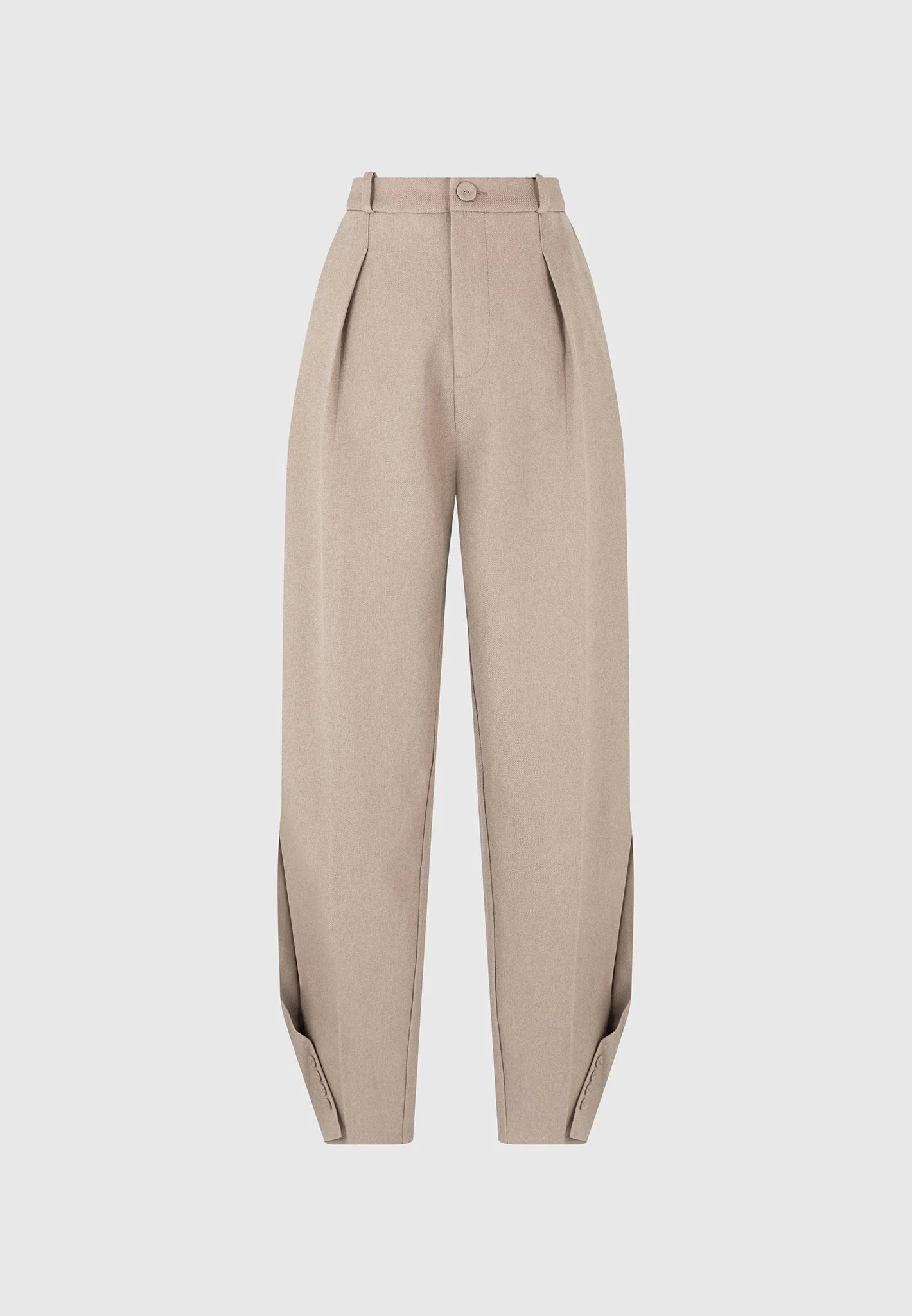 Sophie - Twist Leg Tailored Trousers - Taupe - Image 5