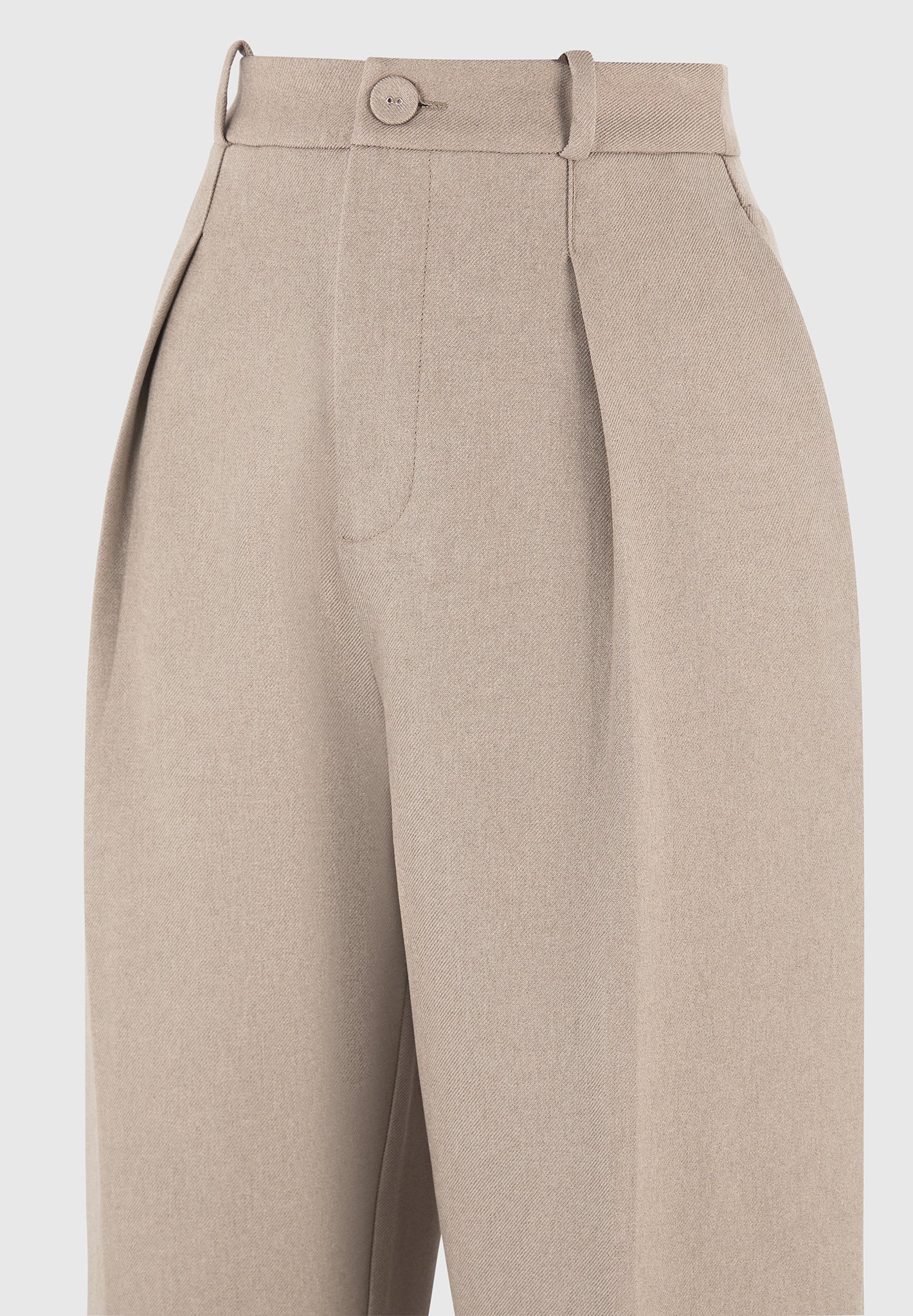 Sophie - Twist Leg Tailored Trousers - Taupe - Image 6