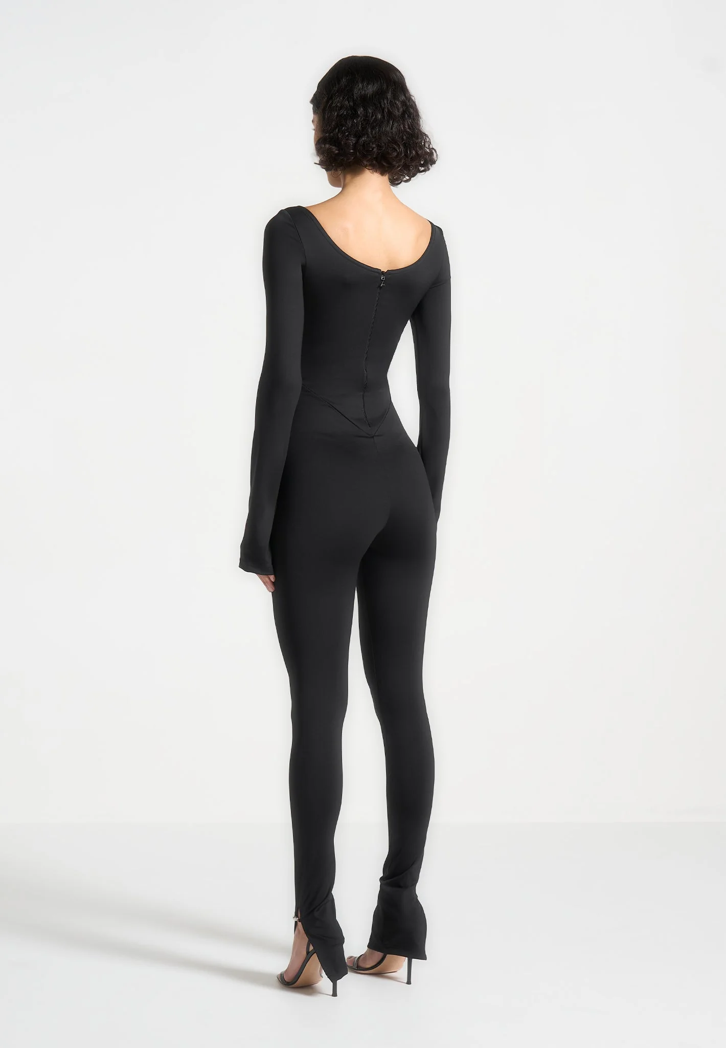 Twisted Bust Off Shoulder Jumpsuit - Black - Image 6