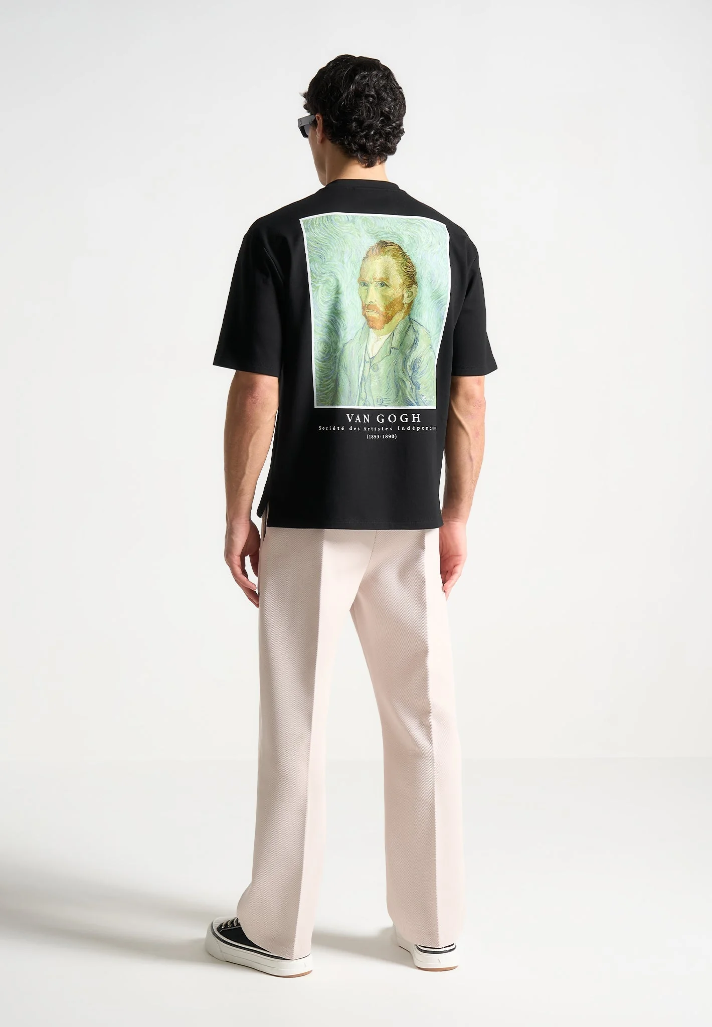 Self Portrait - Van Gogh Cotton T-Shirt - Black - Image 3
