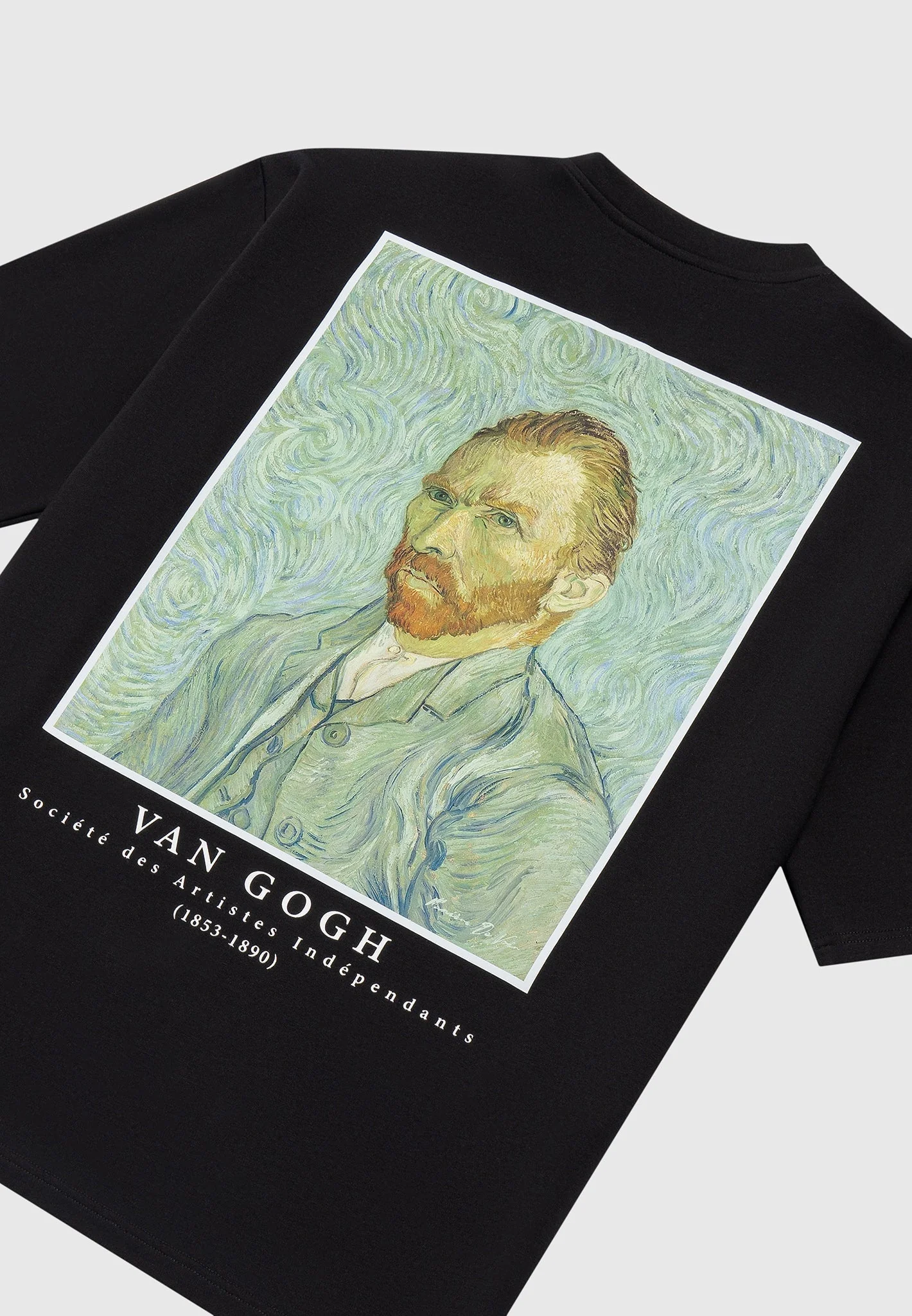 Self Portrait - Van Gogh Cotton T-Shirt - Black - Image 6
